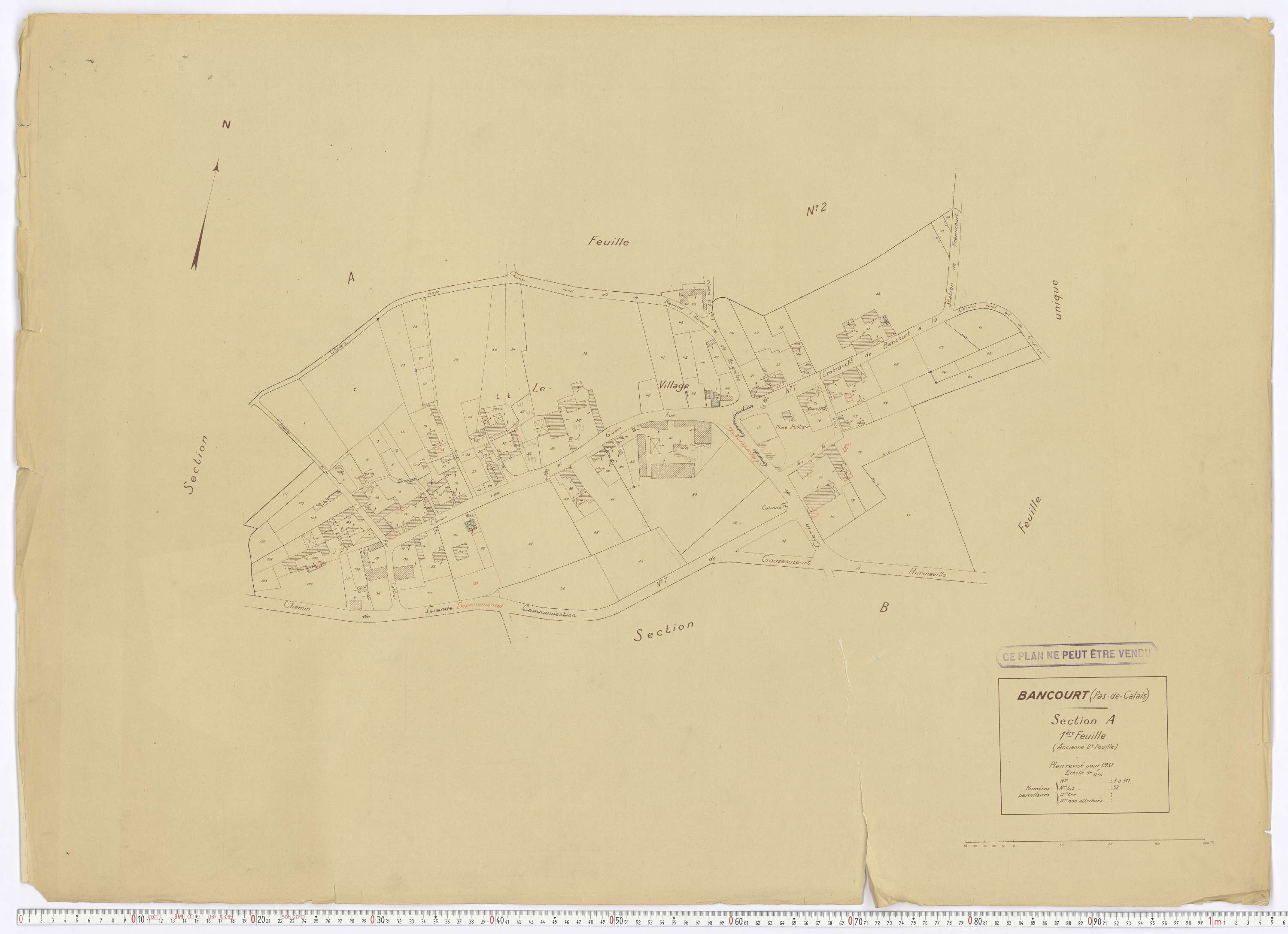Bancourt - Section A, feuille 1.