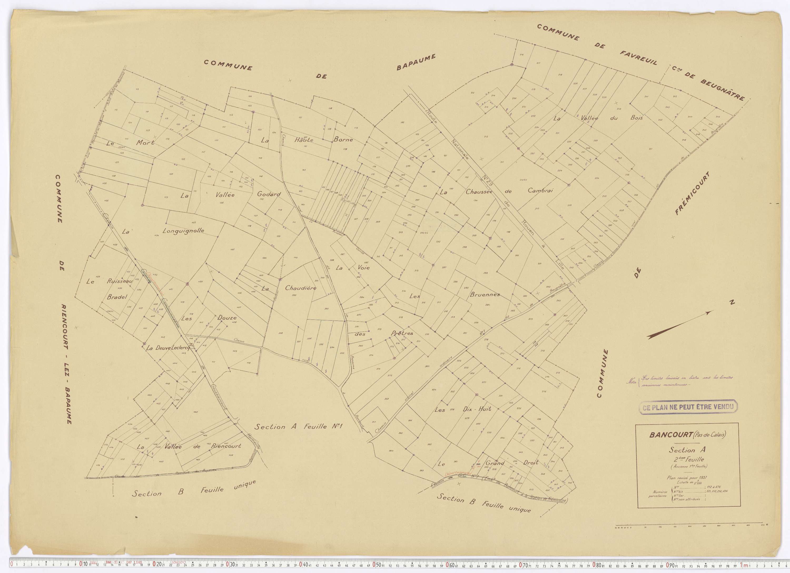 Bancourt - Section A, feuille 2.