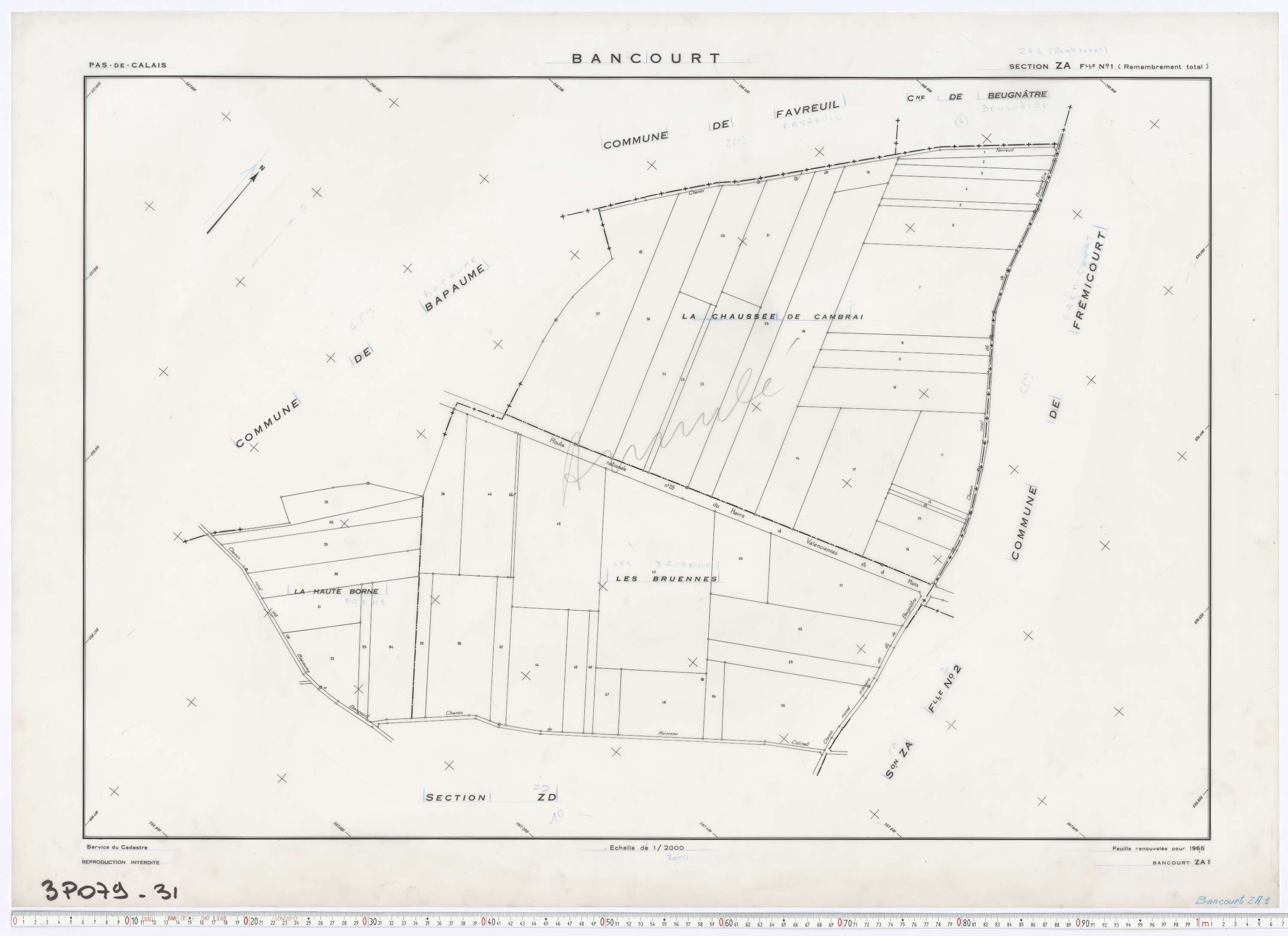 Bancourt - Section ZA, feuille 1.