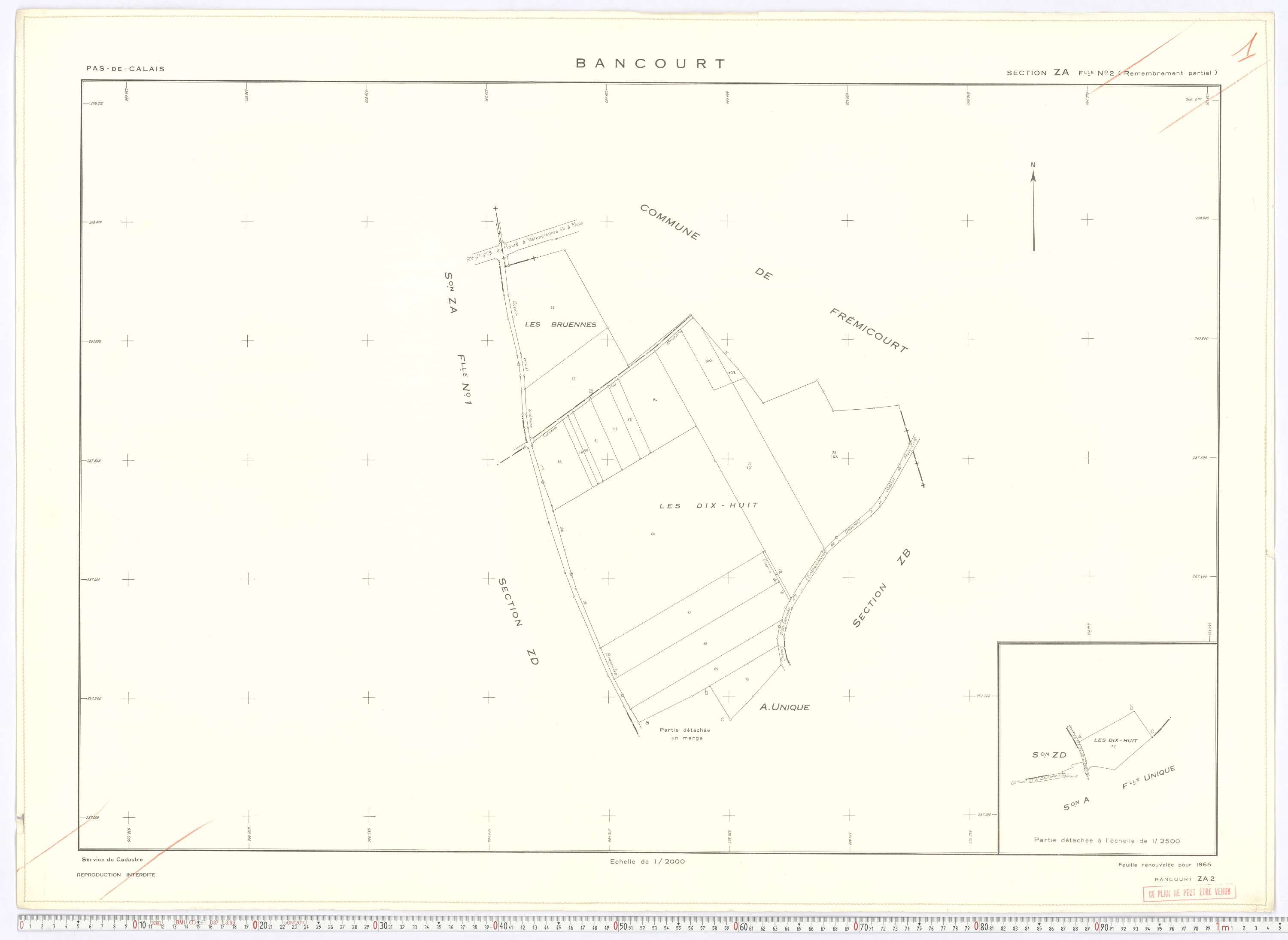 Bancourt - Section ZA, feuille 2.