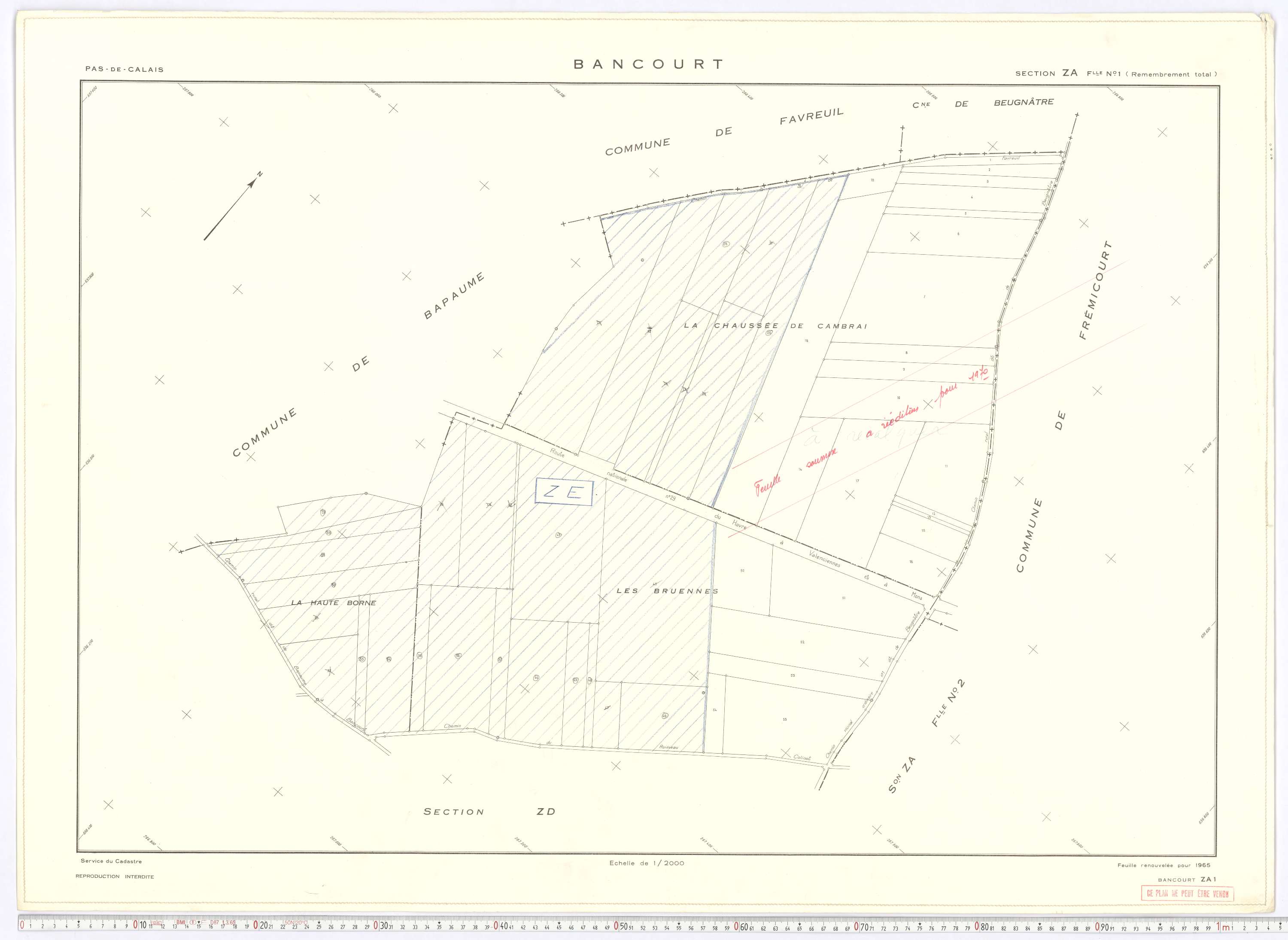 Bancourt - Section ZA, feuille 1.