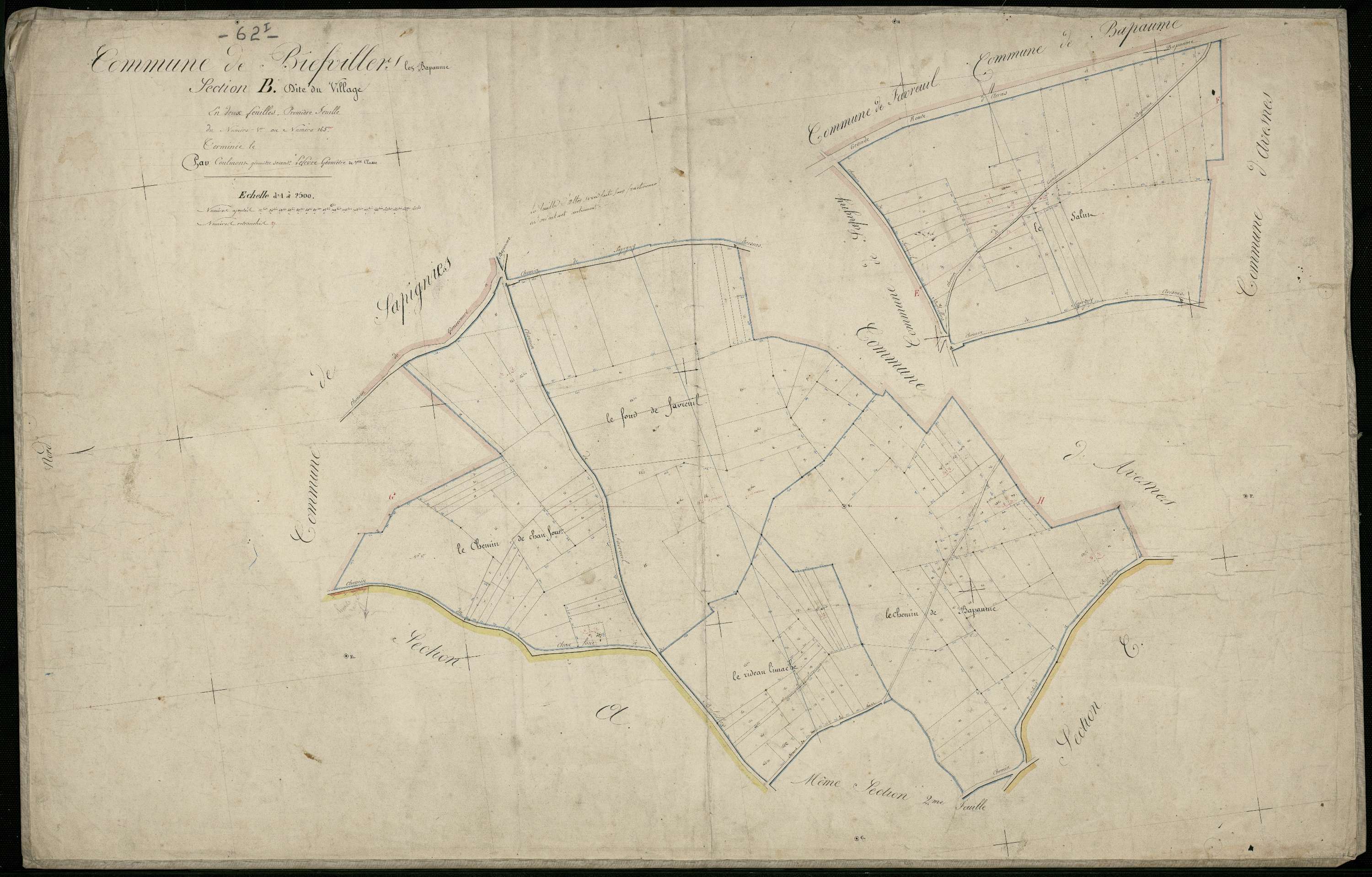 Bapaume - Section B, 1re feuille