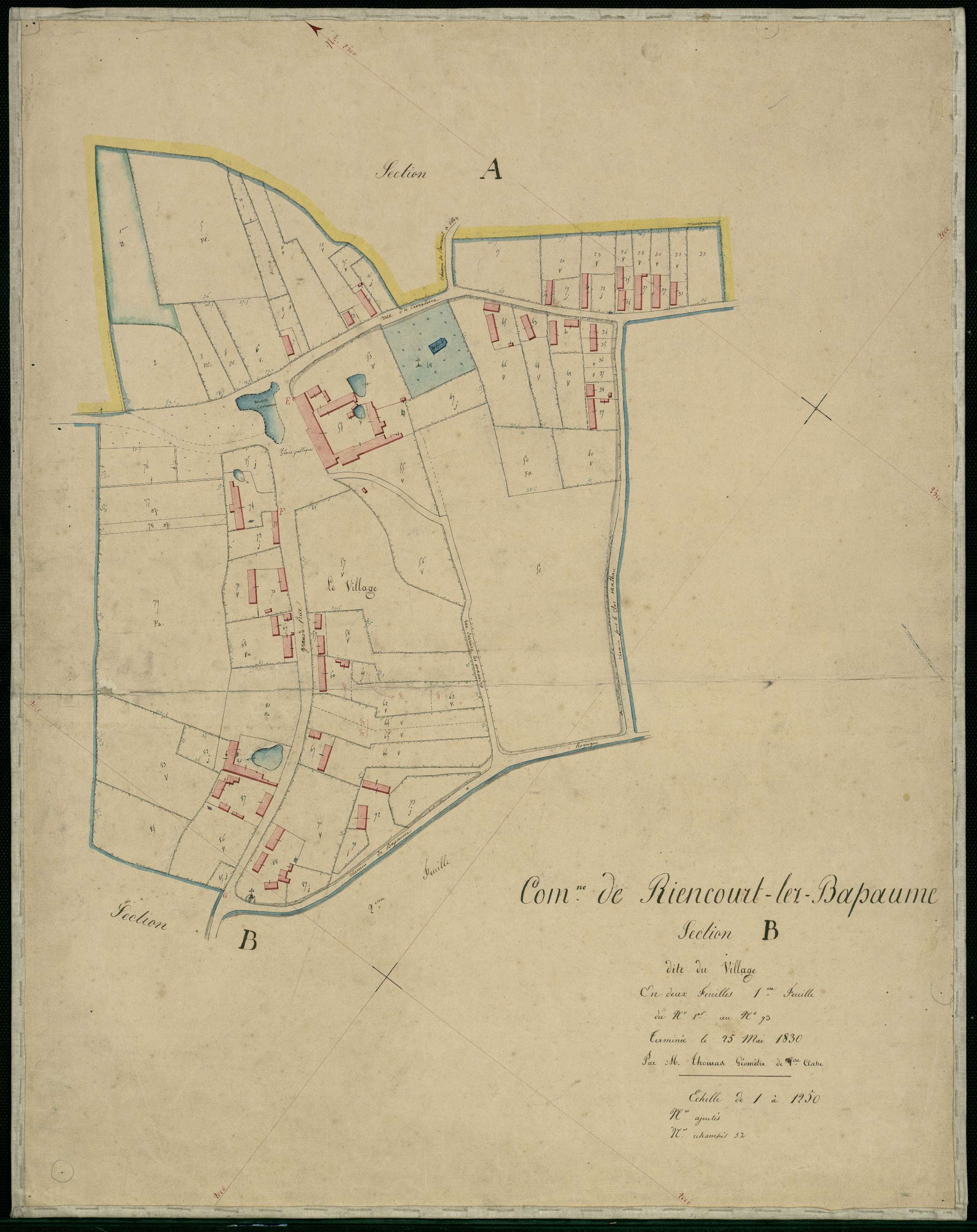 Bapaume - Section B, 1re feuille