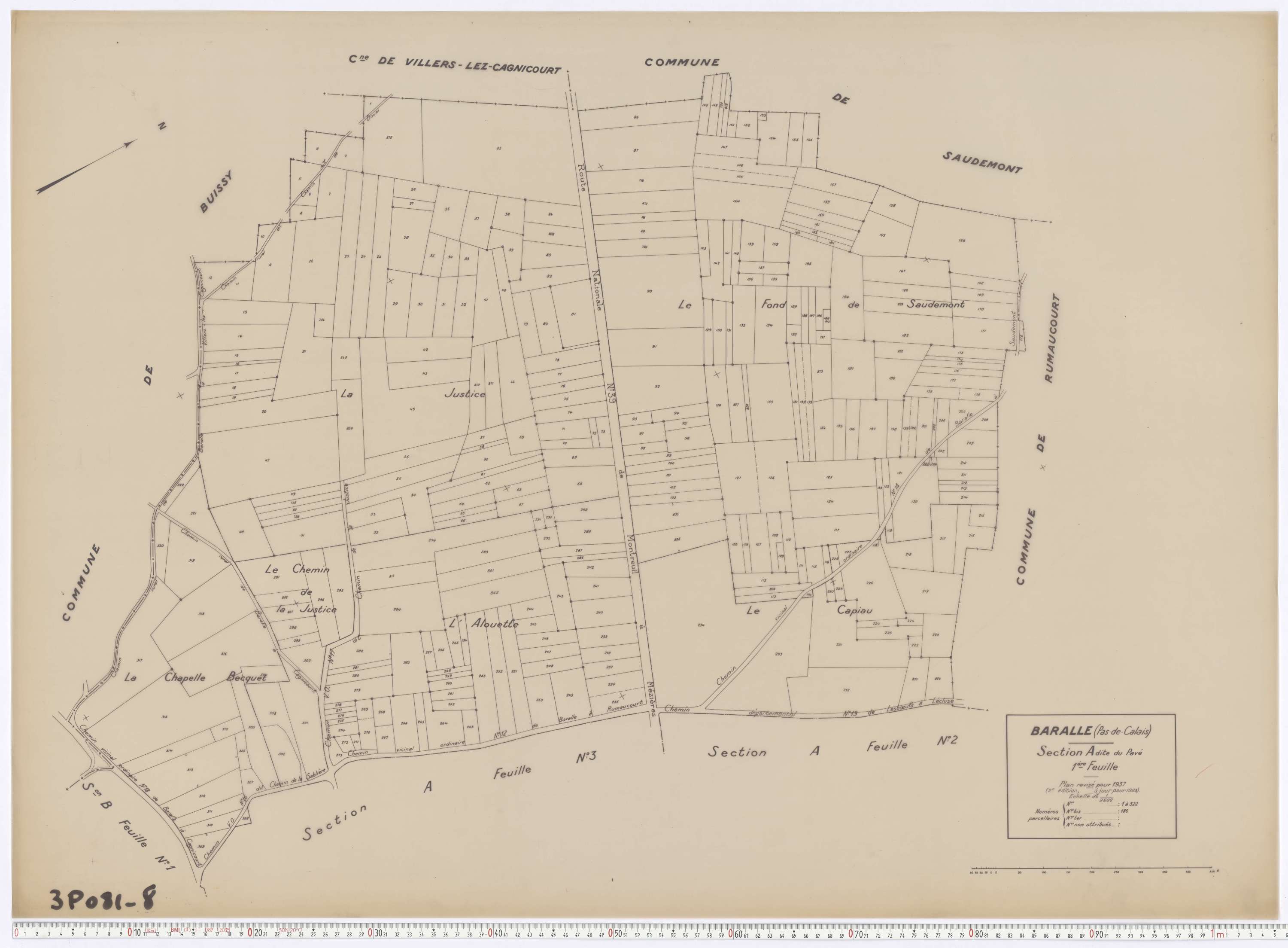 Baralle - Section A, feuille 1.
