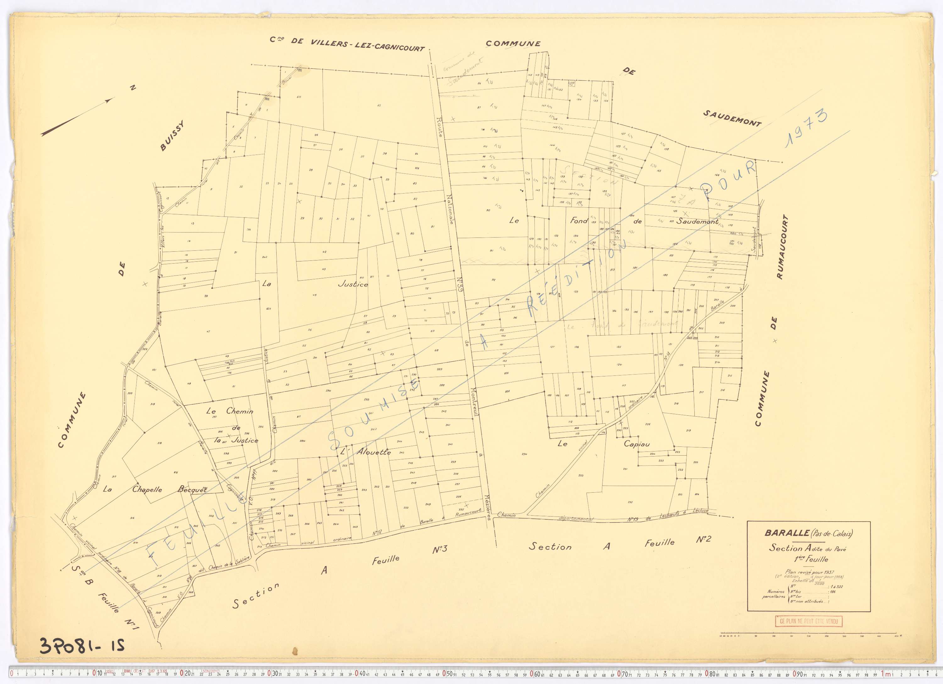 Baralle - Section A, feuille 1.