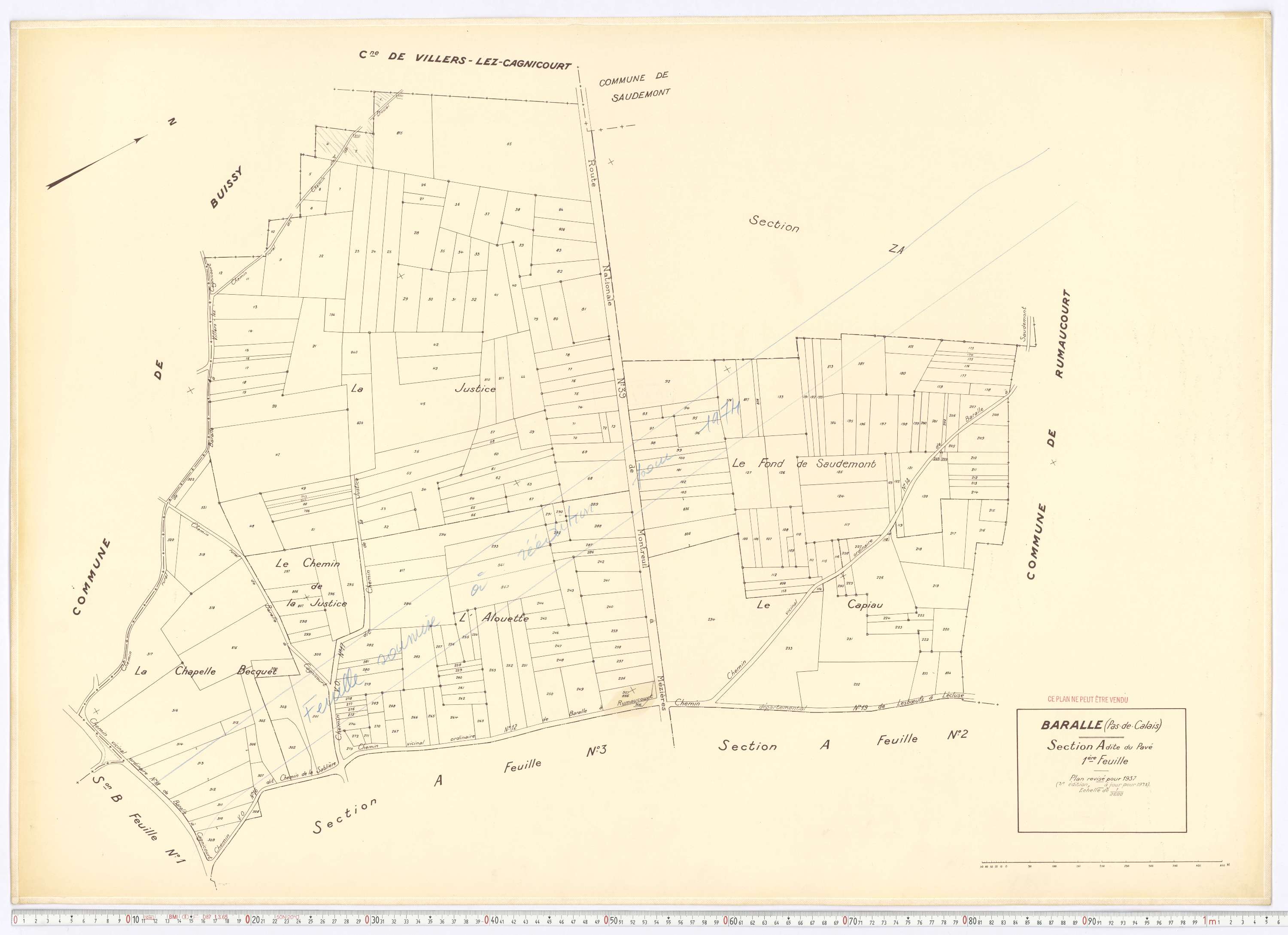 Baralle - Section A, feuille 1.