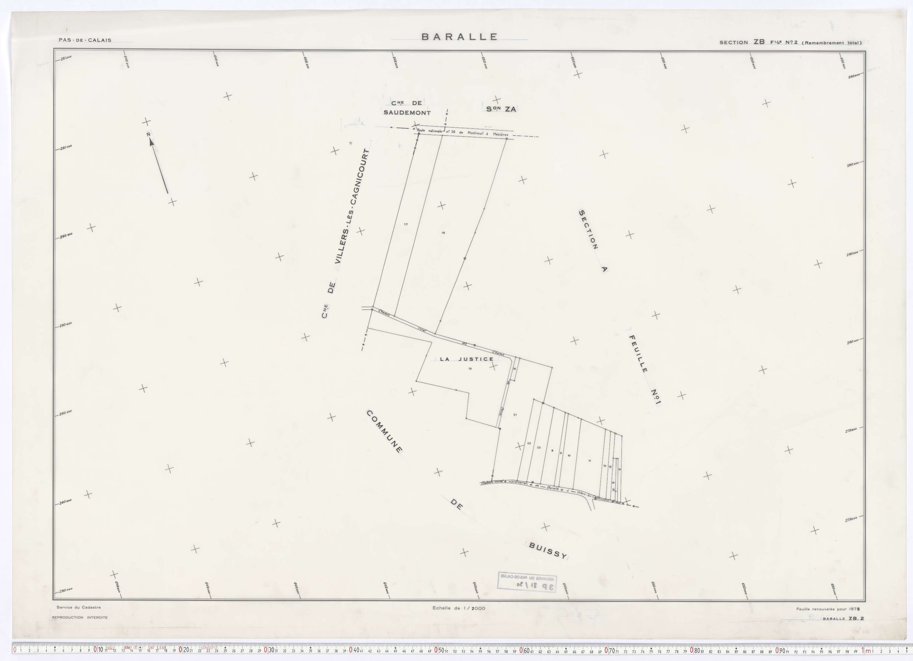 Baralle - Section ZB, feuille 2.