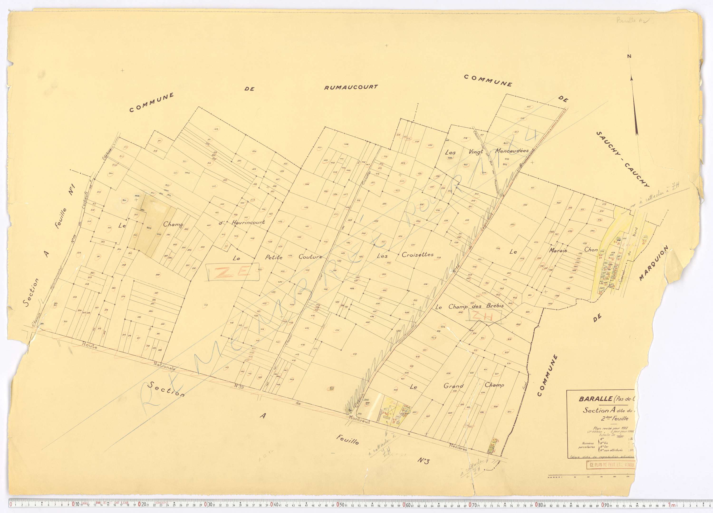 Baralle - Section A, feuille 2.