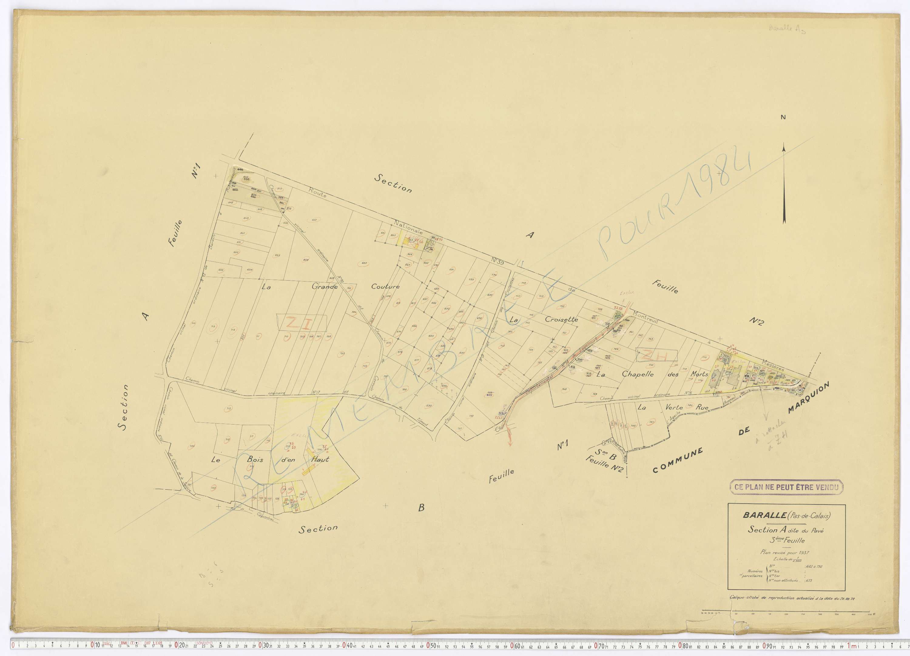 Baralle - Section A, feuille 3.