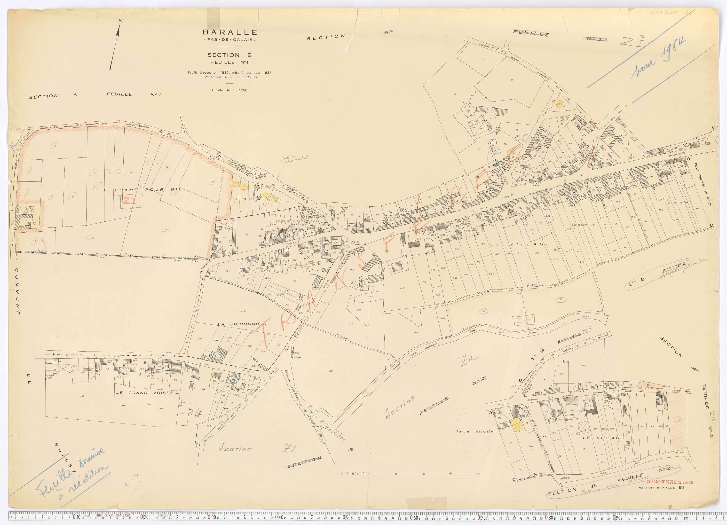 Baralle - Section B, feuille 1.
