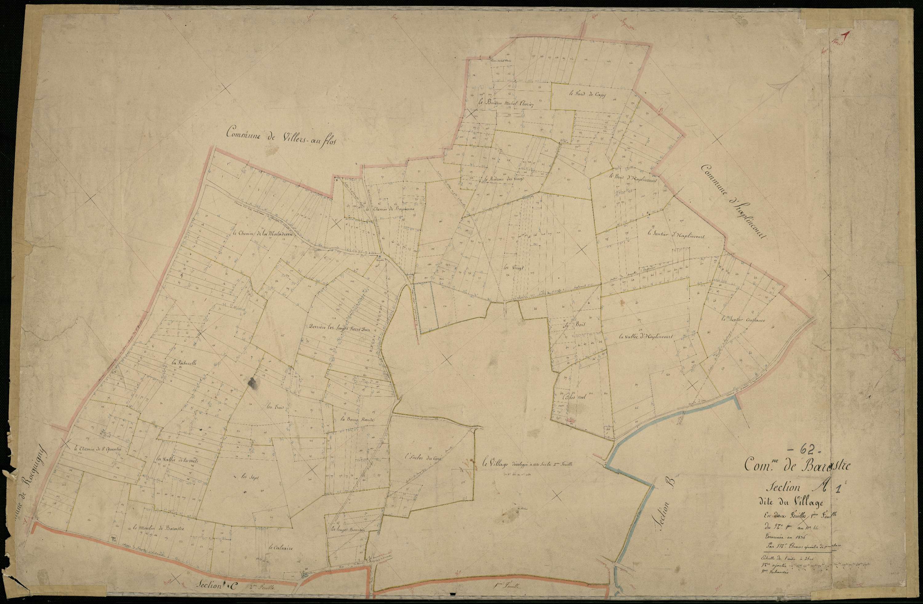 Barastre - Section A, 1re feuille