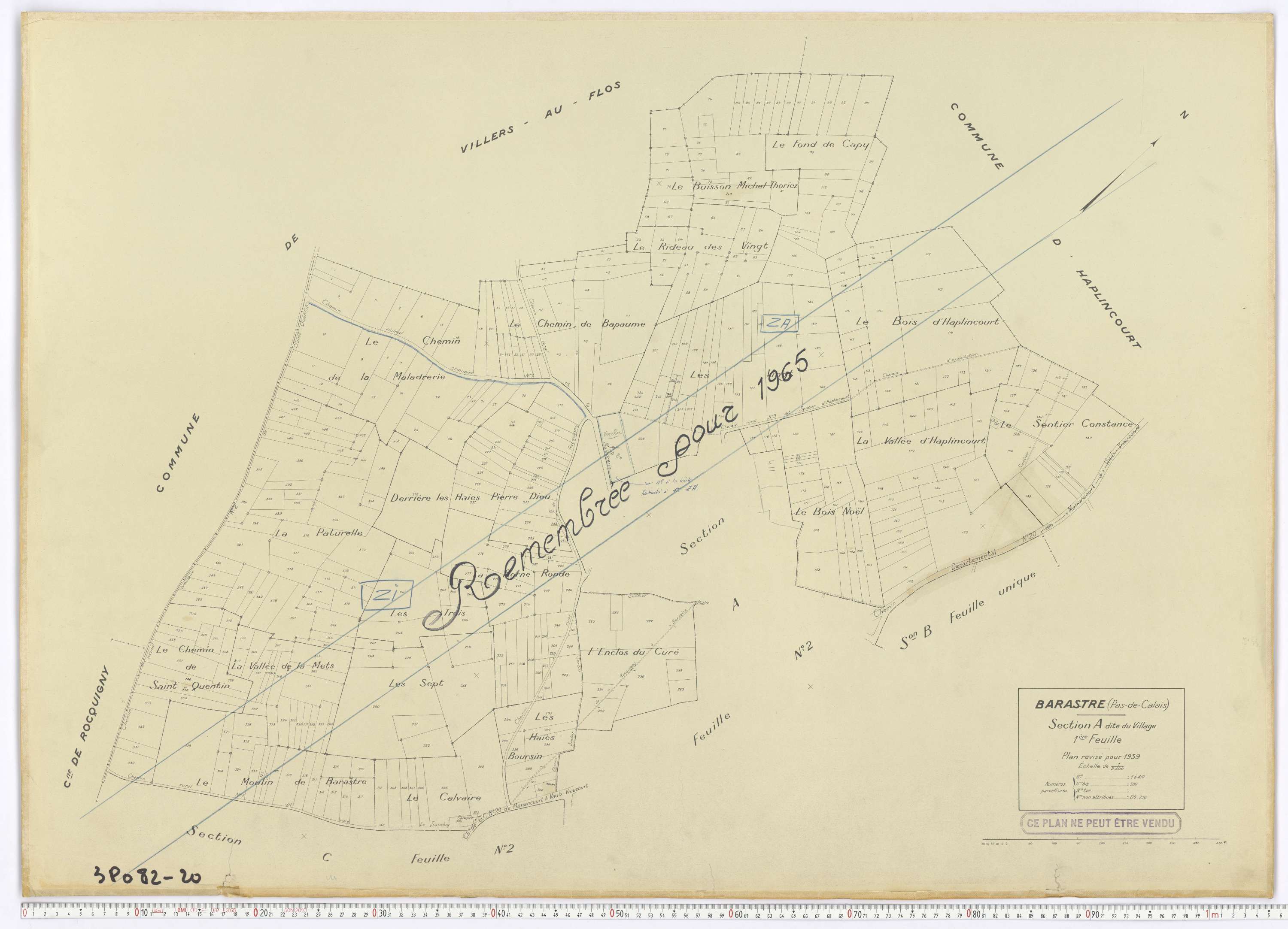 Barastre - Section A, feuille 1.