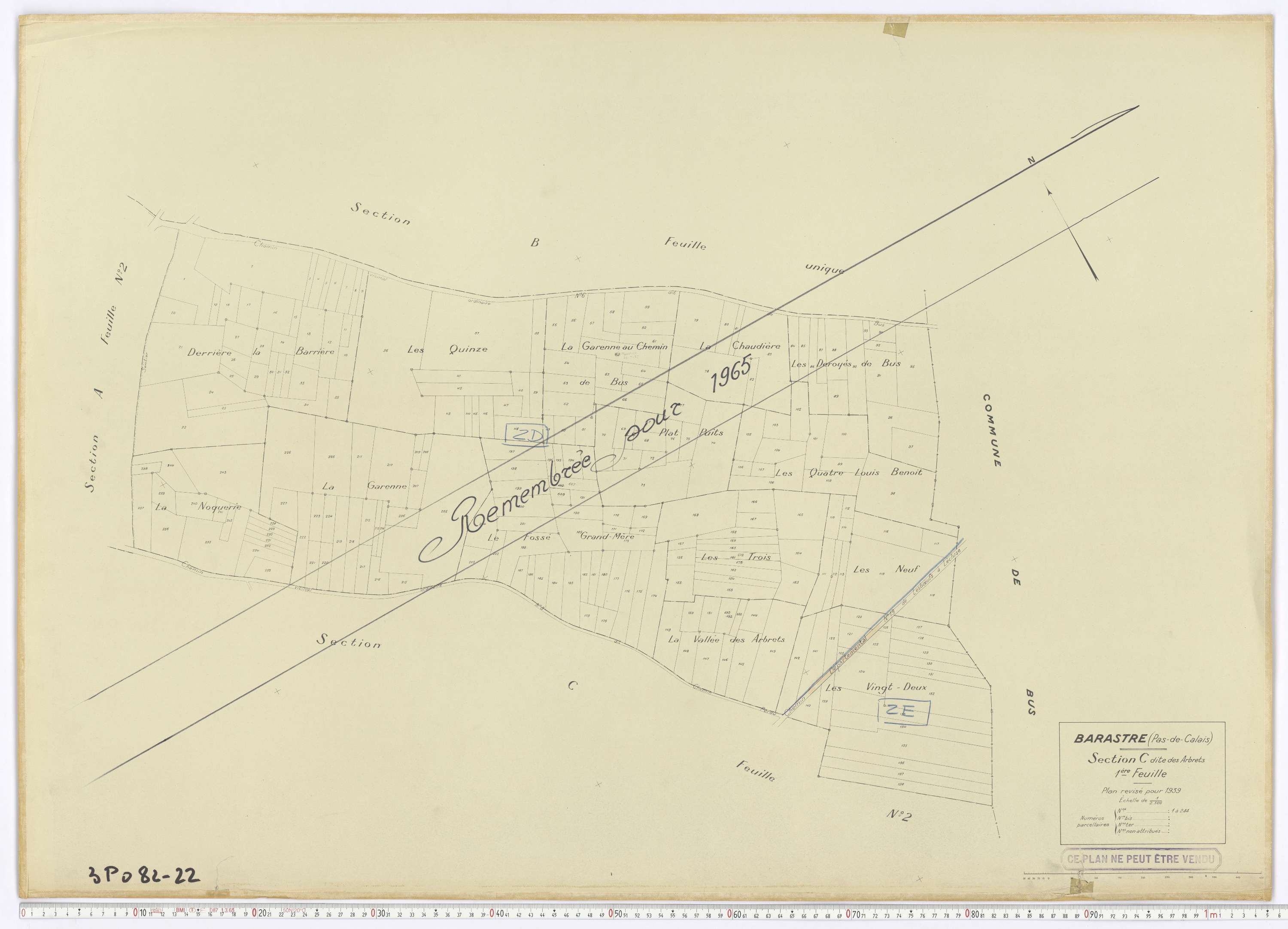 Barastre - Section C, feuille 1.