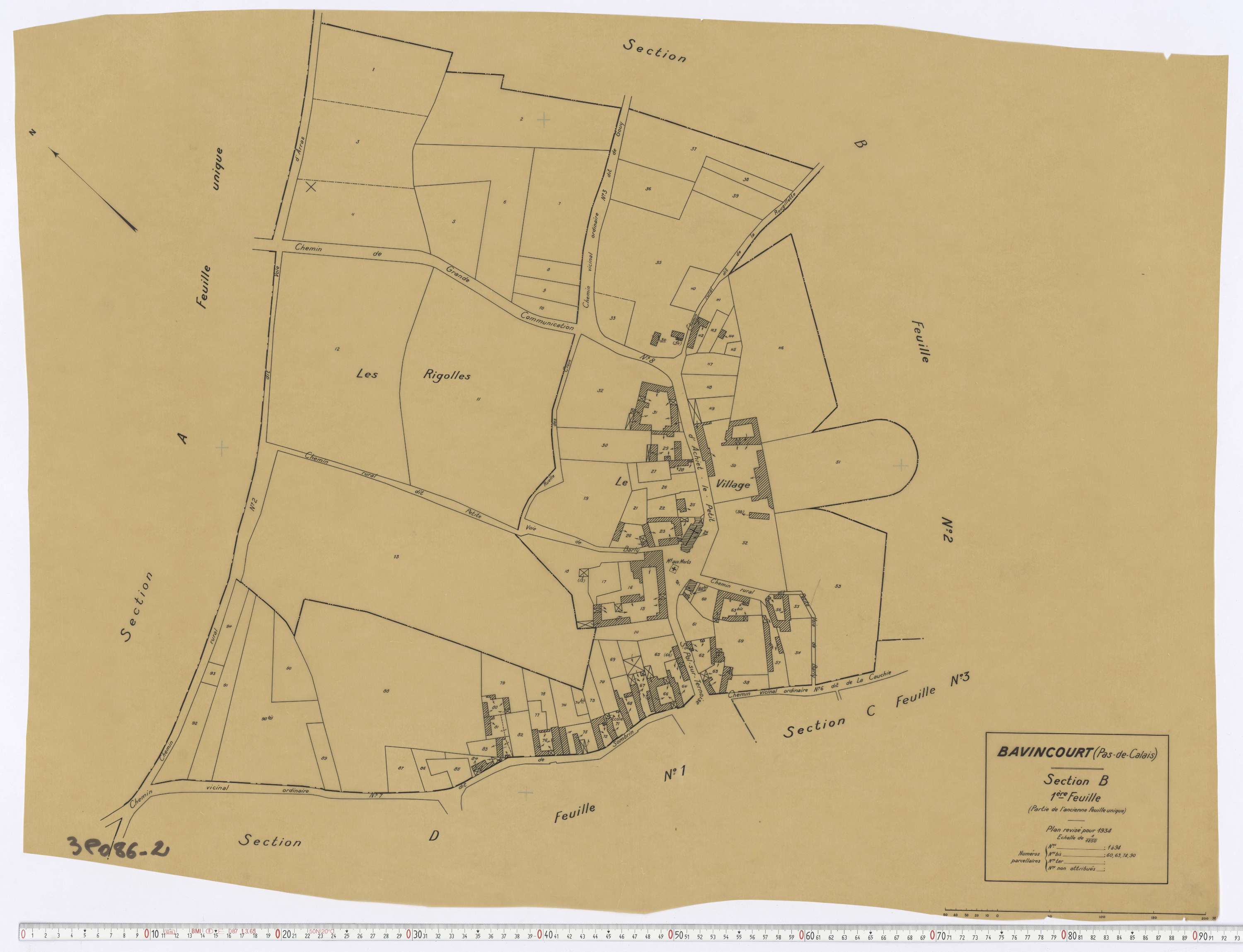 Bavincourt - Section B, feuille 1.