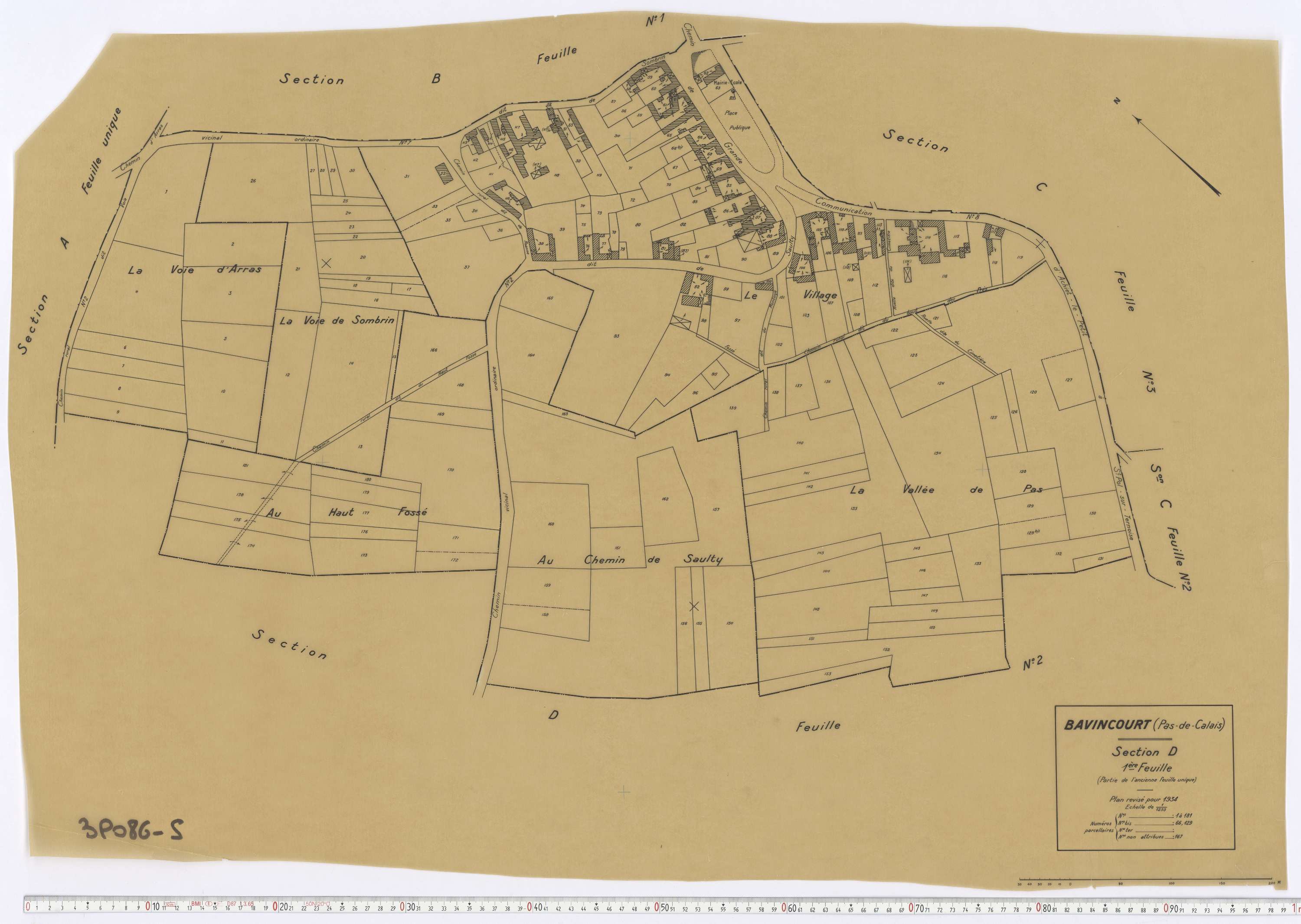 Bavincourt - Section D, feuille 1.