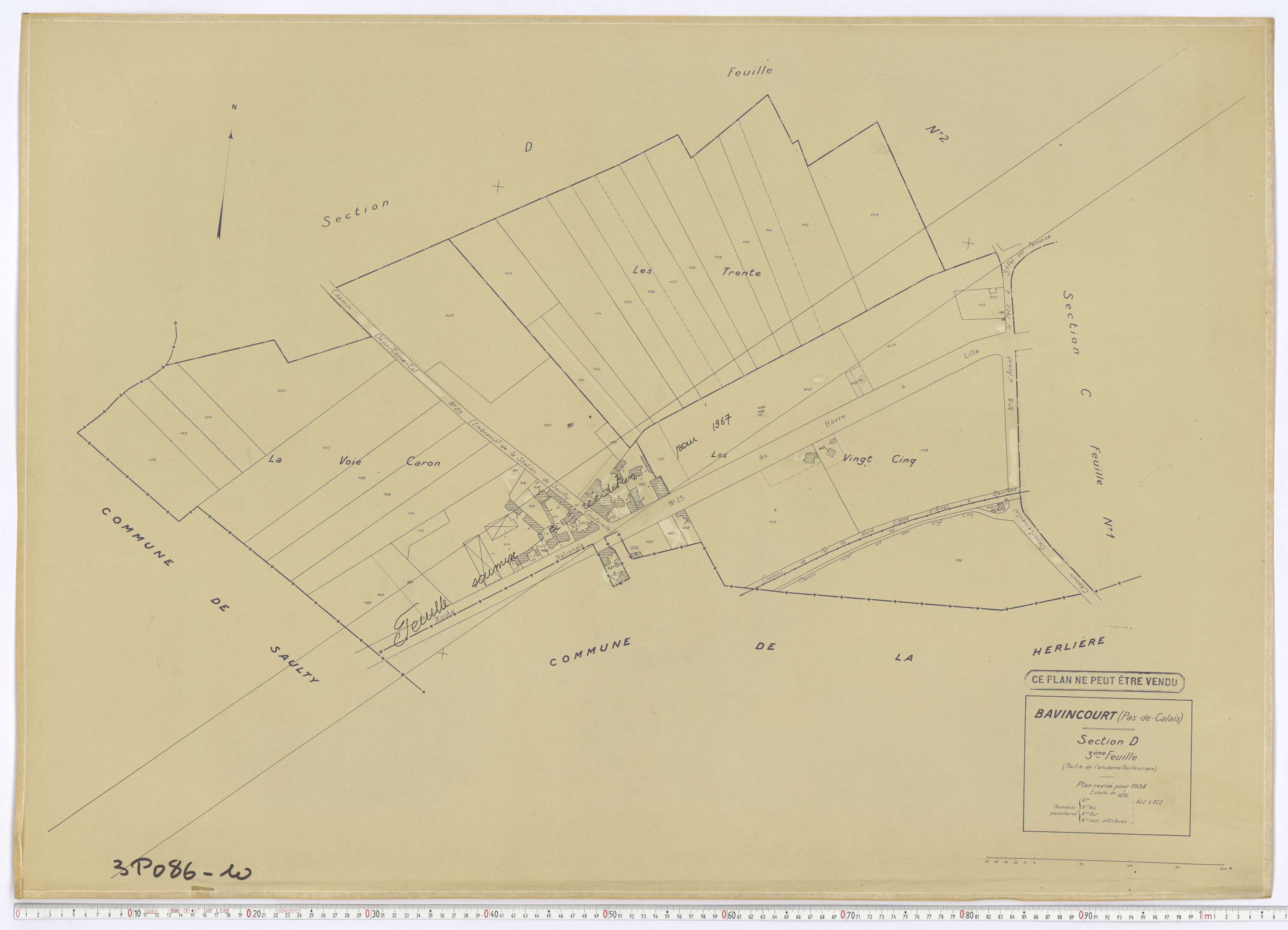 Bavincourt - Section D, feuille 3.