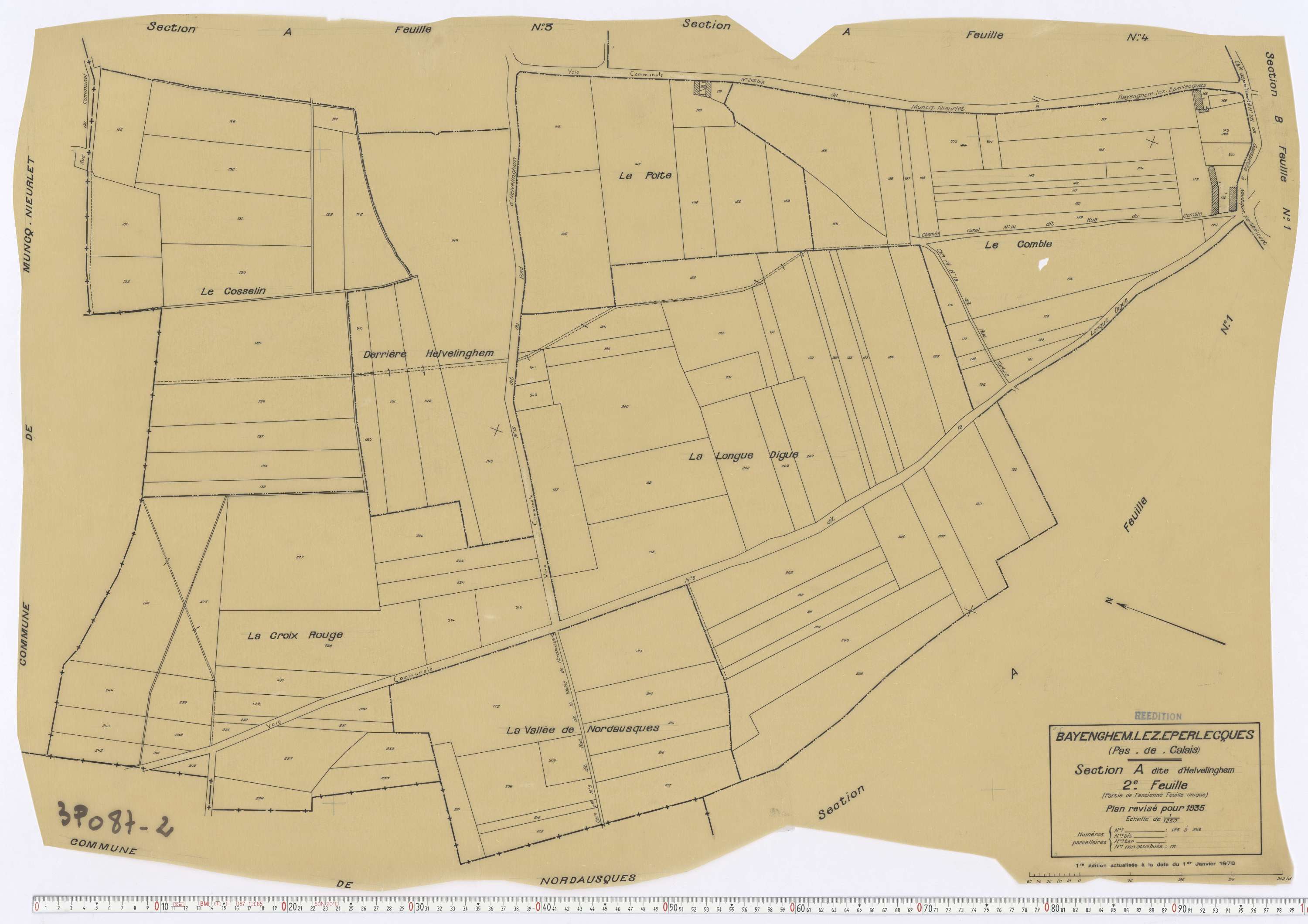 Bayenghem-lès-Éperlecques - Section A, feuille 2.