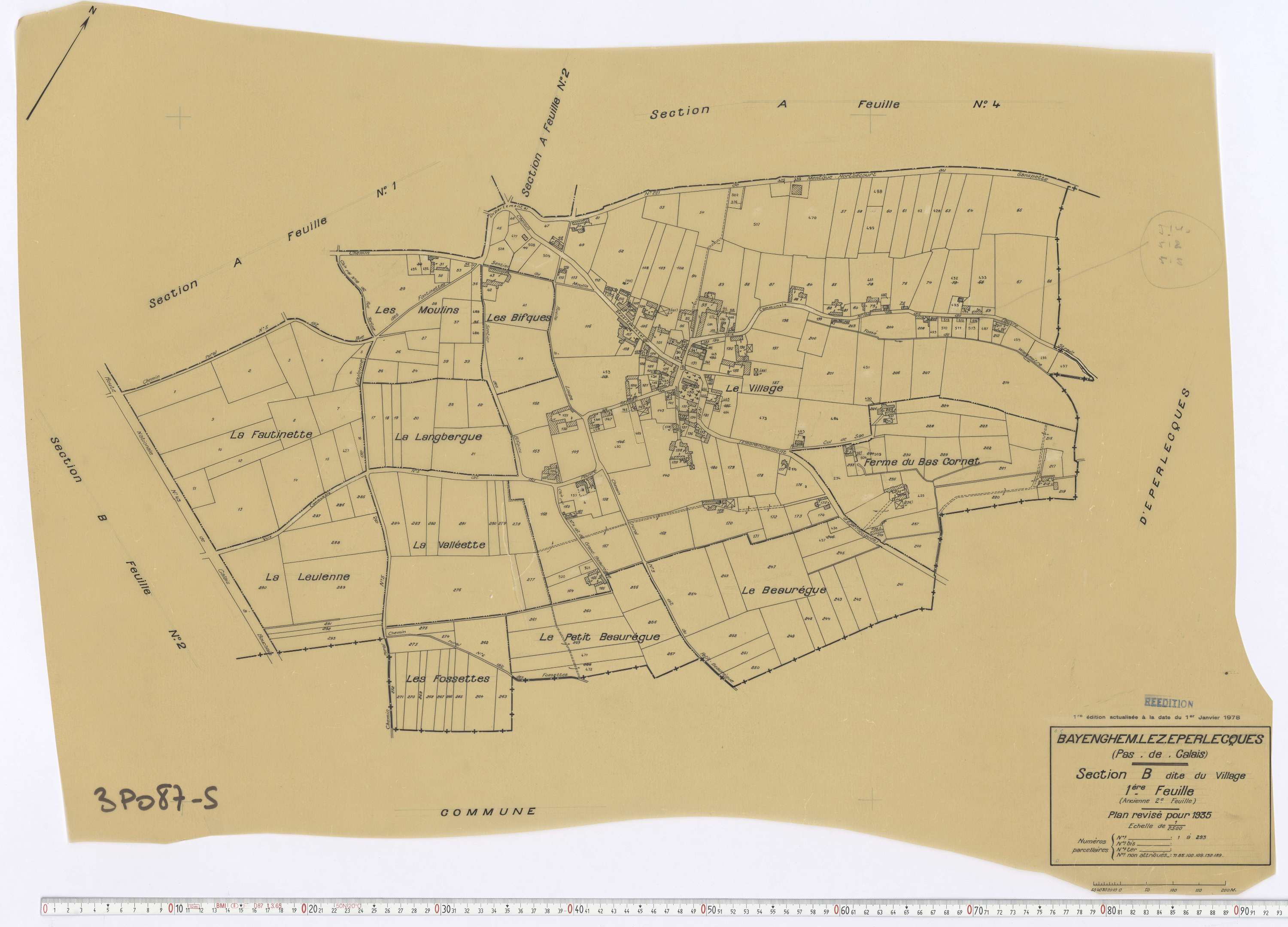 Bayenghem-lès-Éperlecques - Section B, feuille 1.