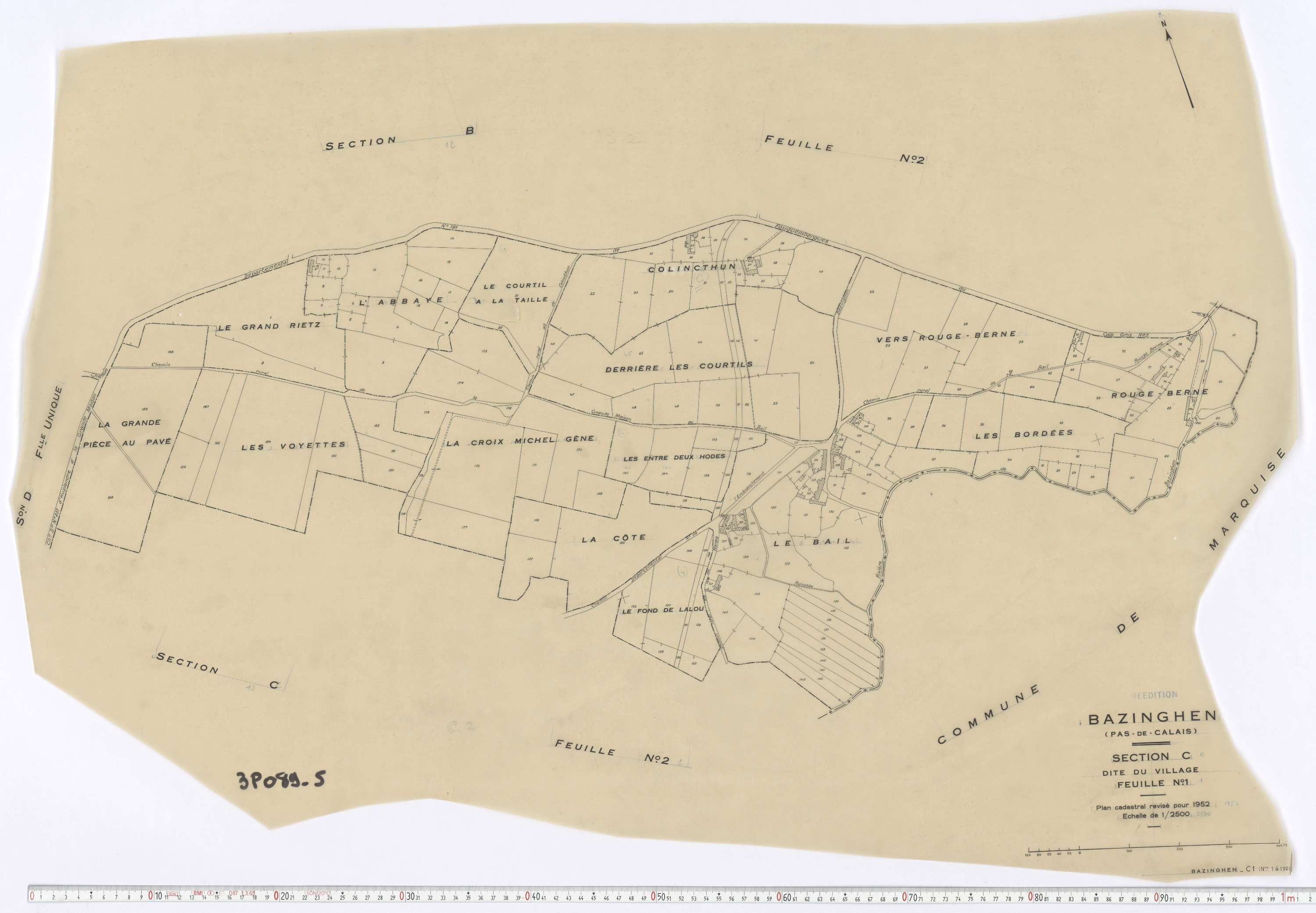 Bazinghen - Section C, feuille 1.