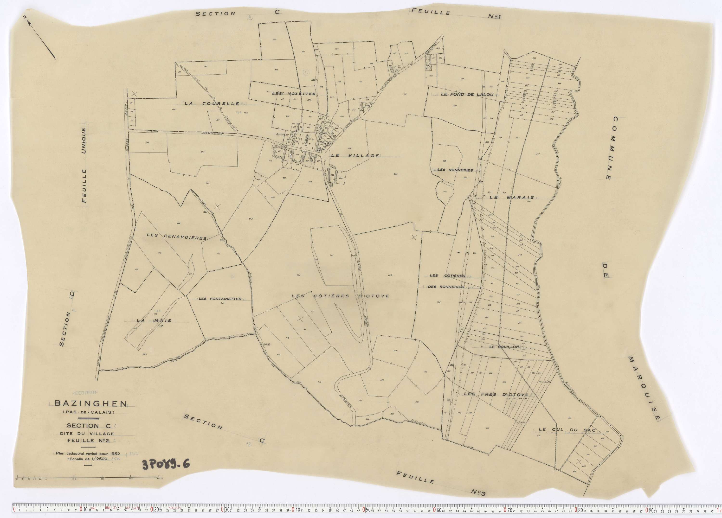 Bazinghen - Section C, feuille 2.