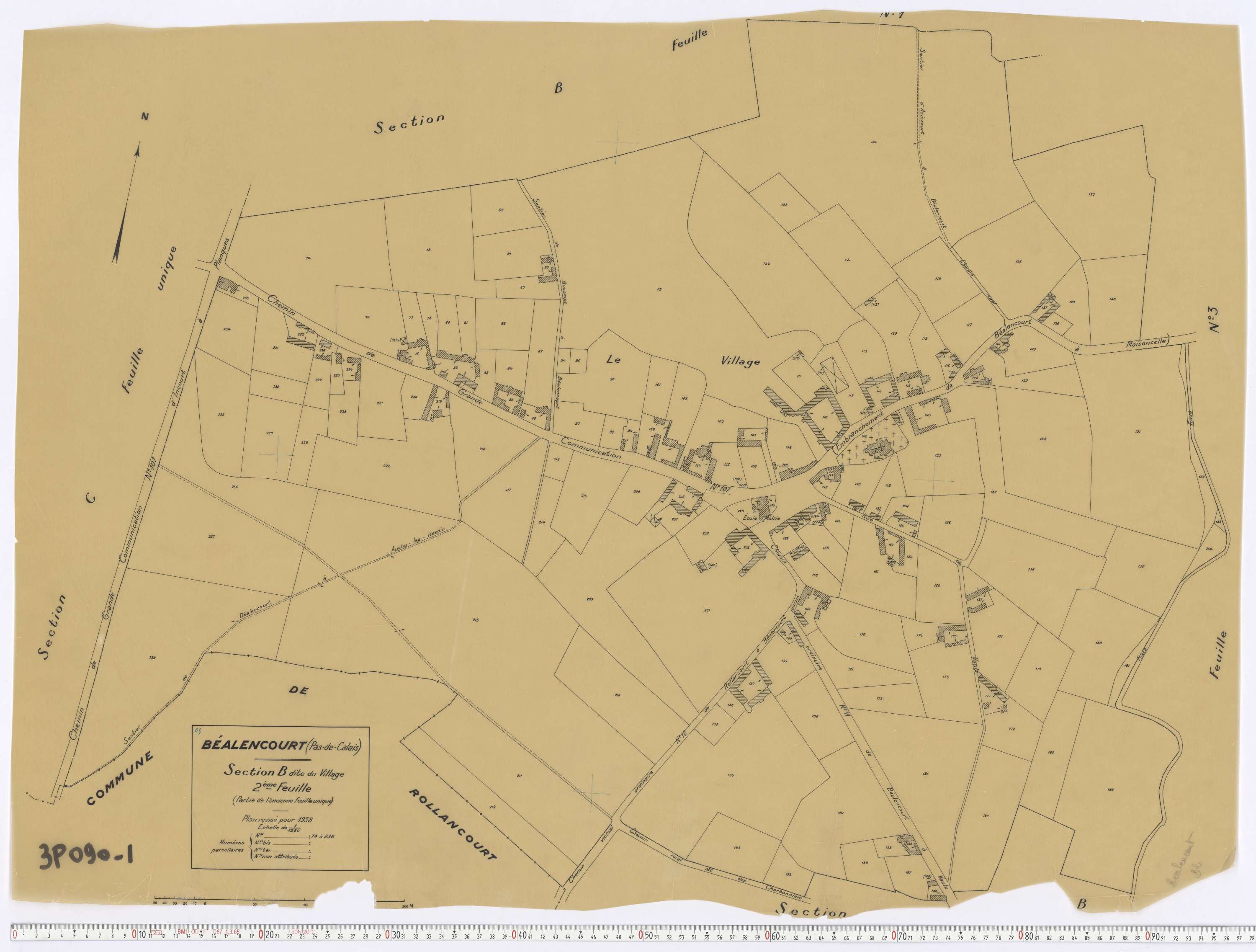 Béalencourt - Section B, feuille 2.