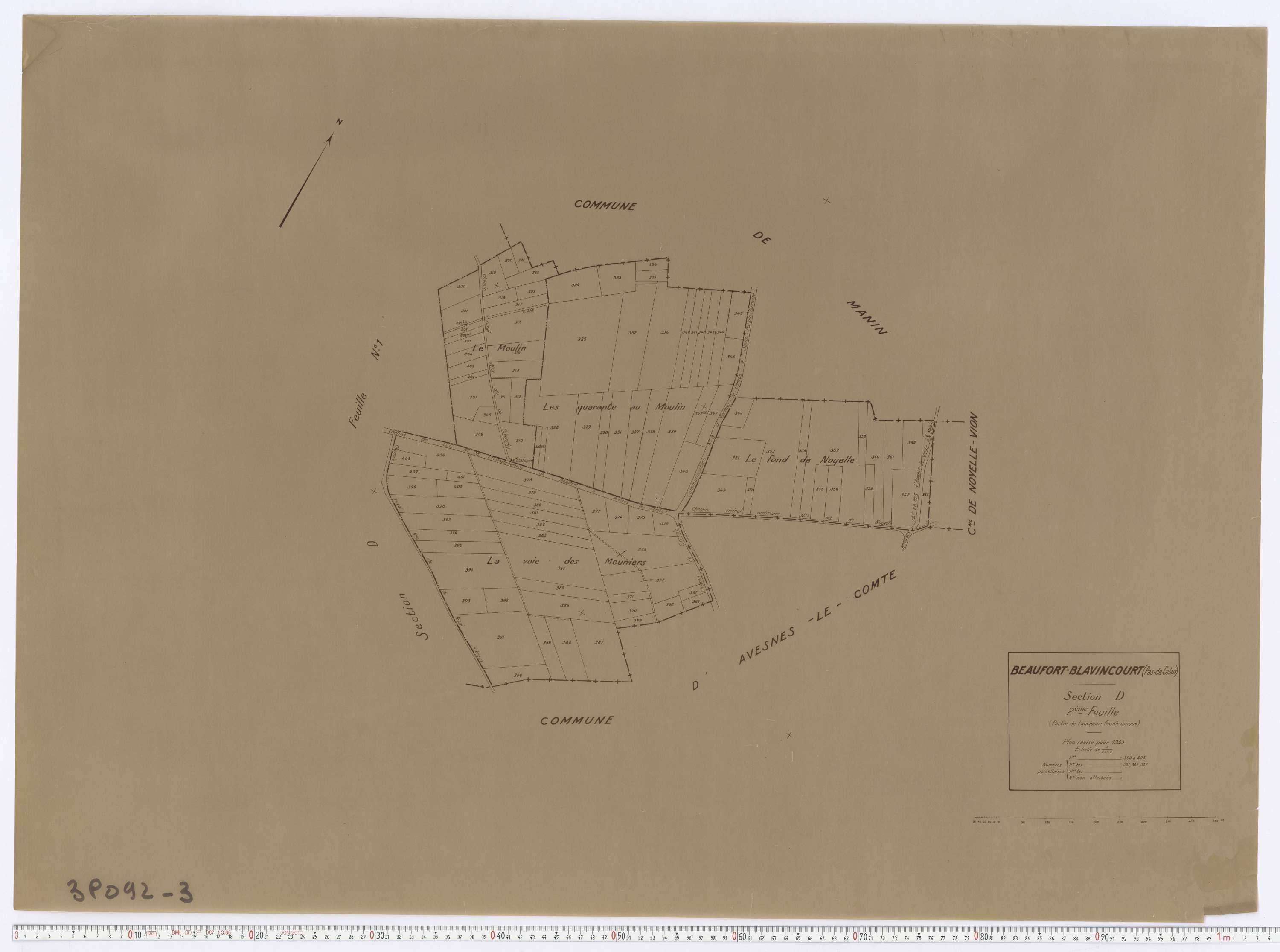 Beaufort-Blavincourt - Section D, feuille 2.