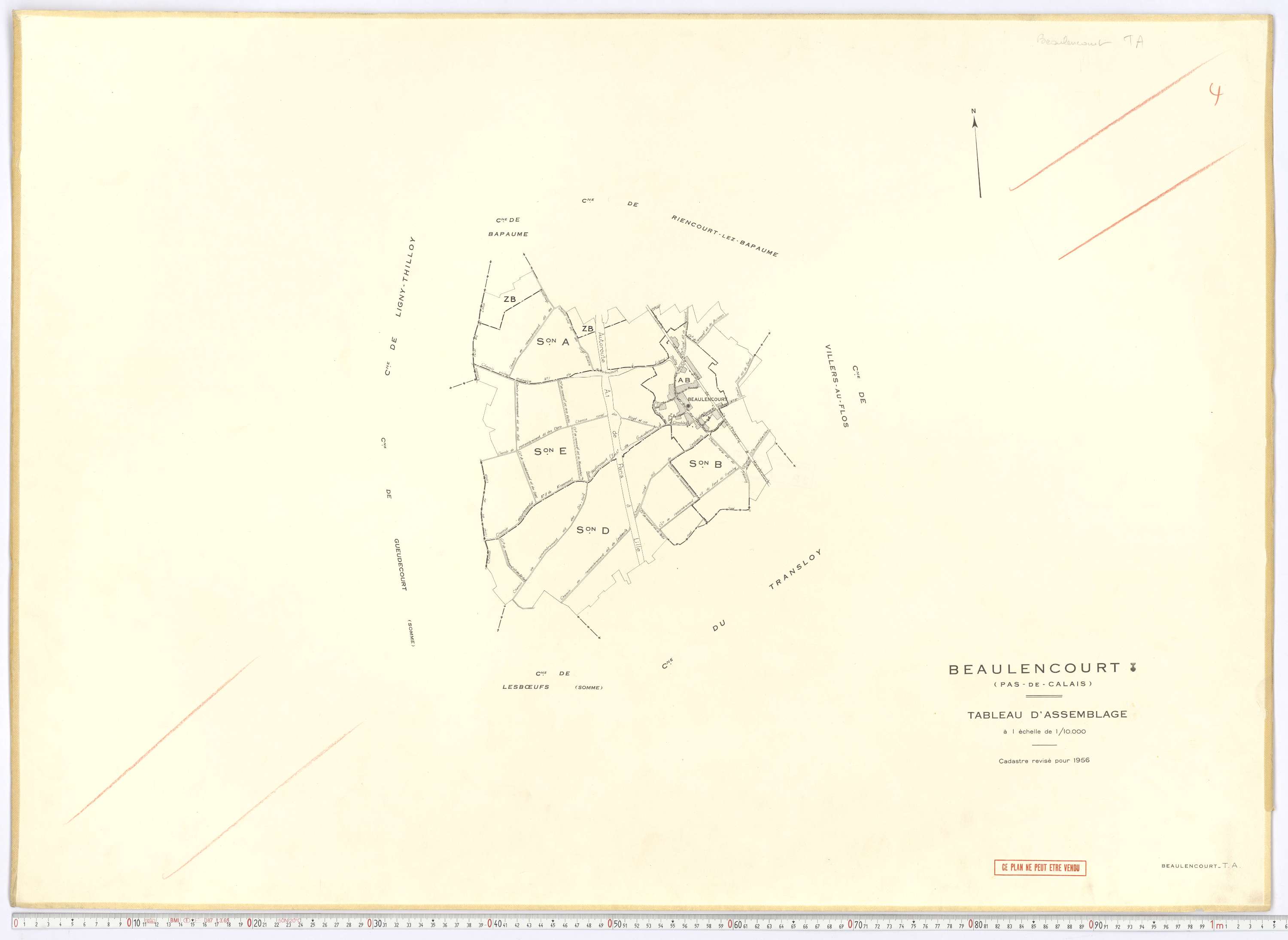 Beaulencourt - Tableau d'assemblage.