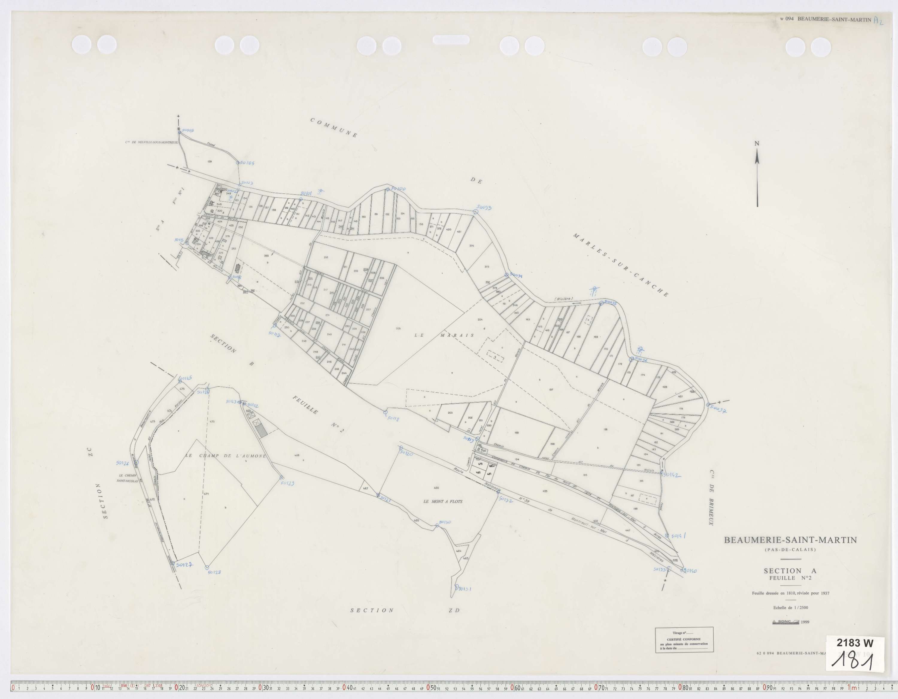 Beaumerie-Saint-Martin - Section A, feuille 2.