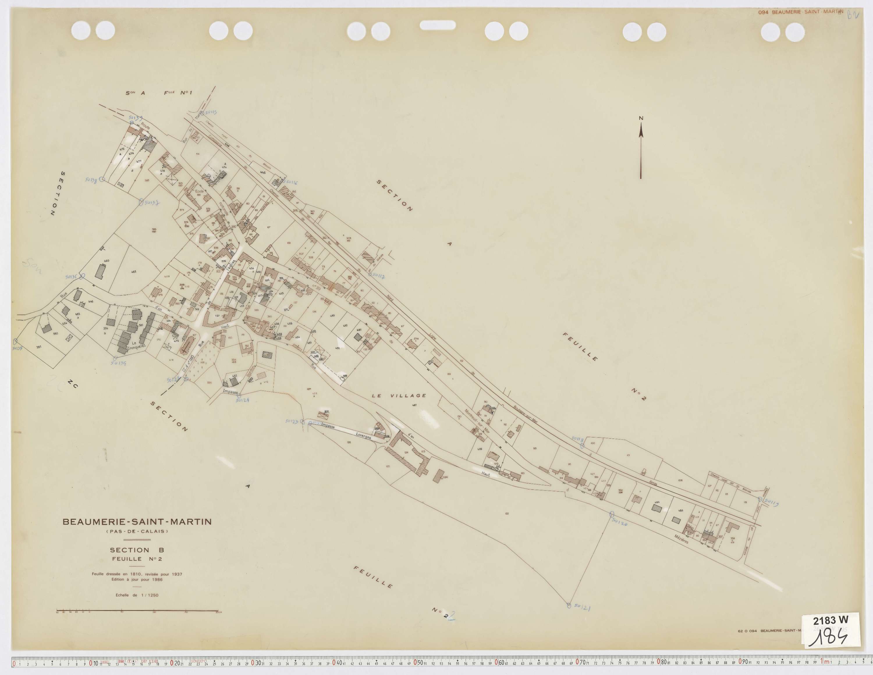 Beaumerie-Saint-Martin - Section B, feuille 2.