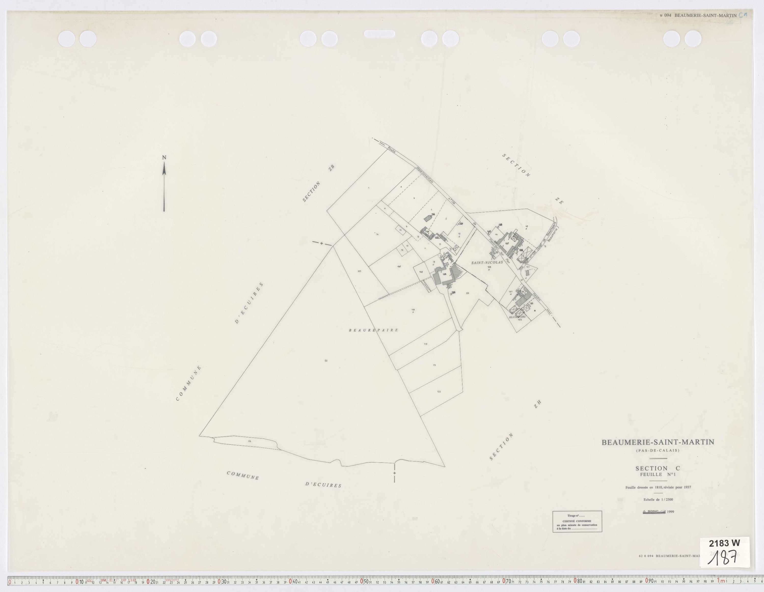 Beaumerie-Saint-Martin - Section C, feuille 1.