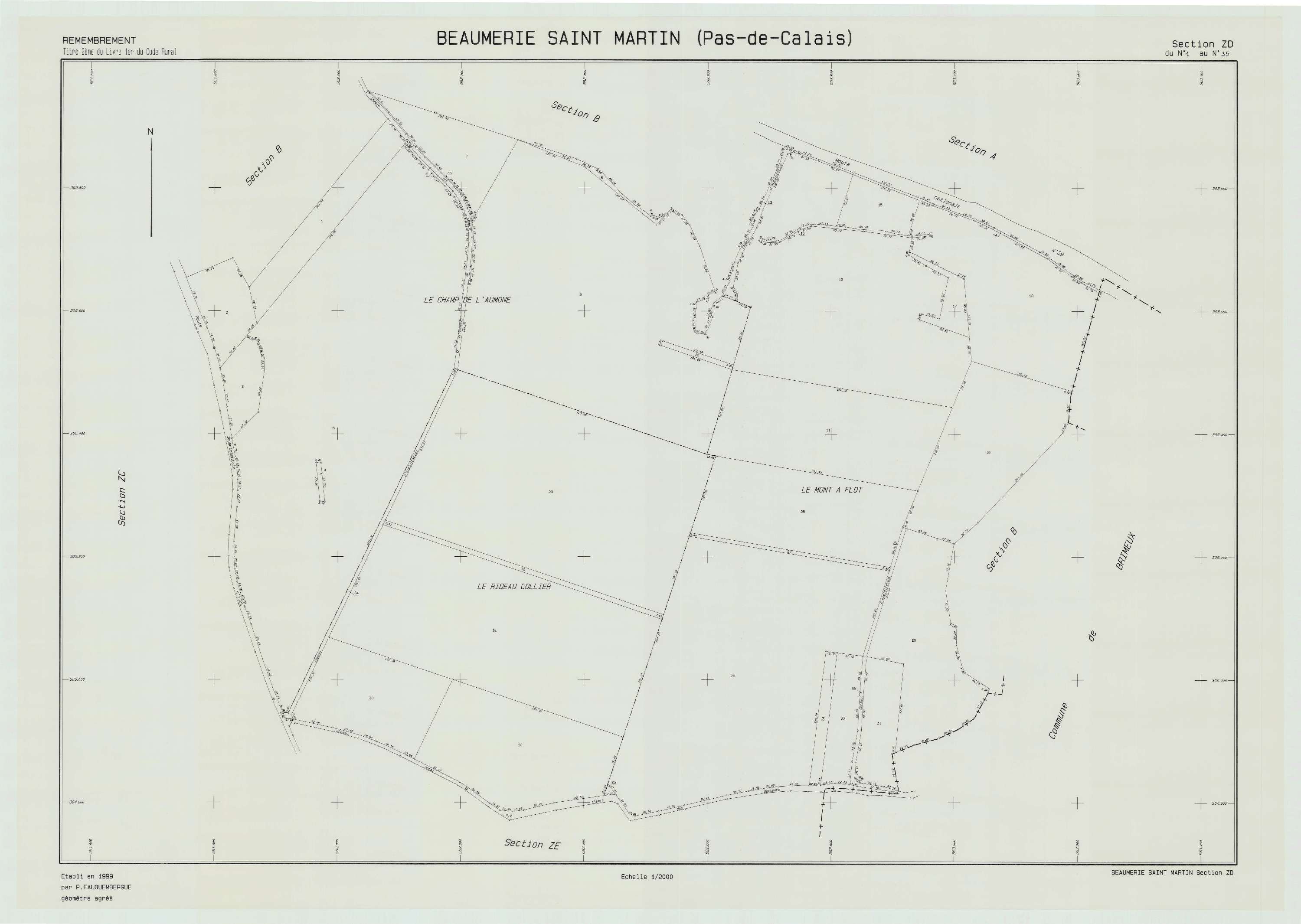 Beaumerie-Saint-Martin - Plan de remembrement : section ZD.