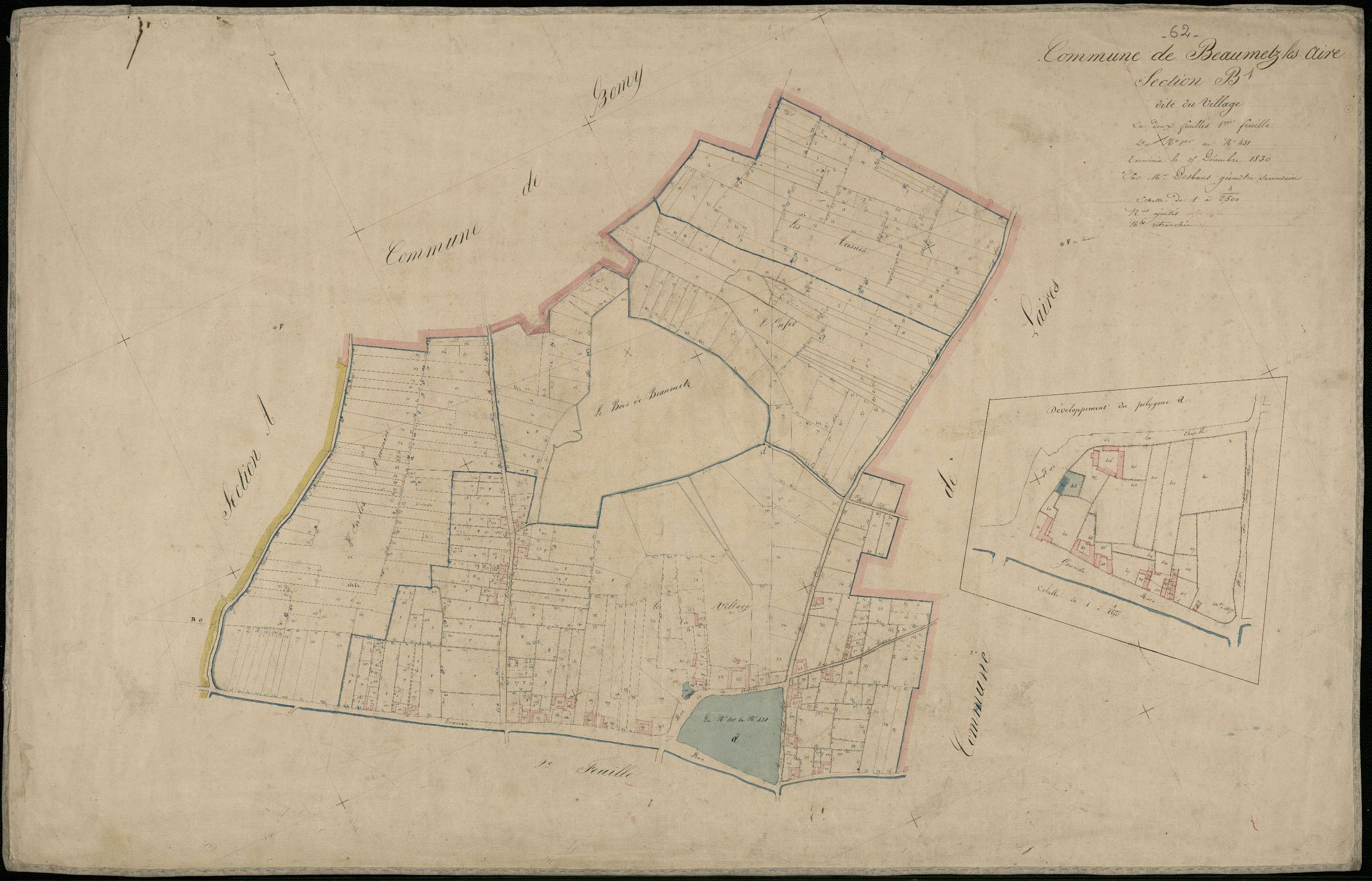 Beaumetz-lès-Aire - Section B, 1re feuille