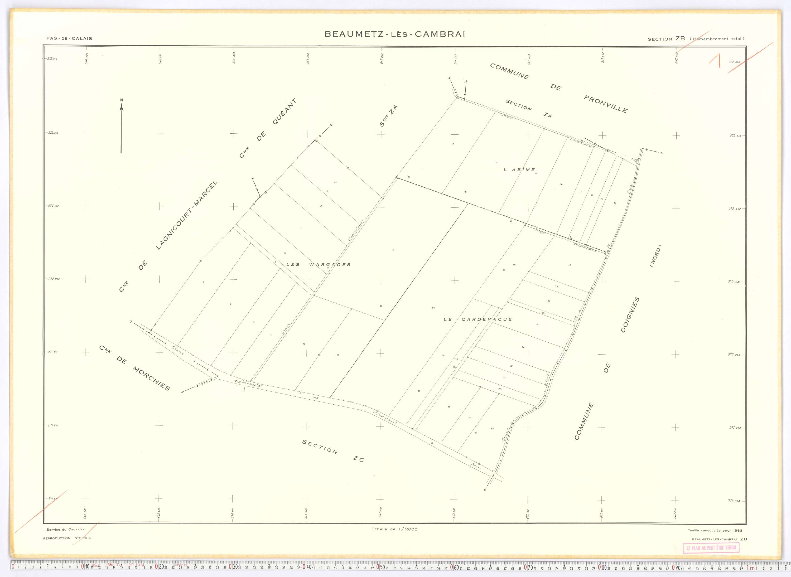 Beaumetz-lès-Cambrai - Section ZB.