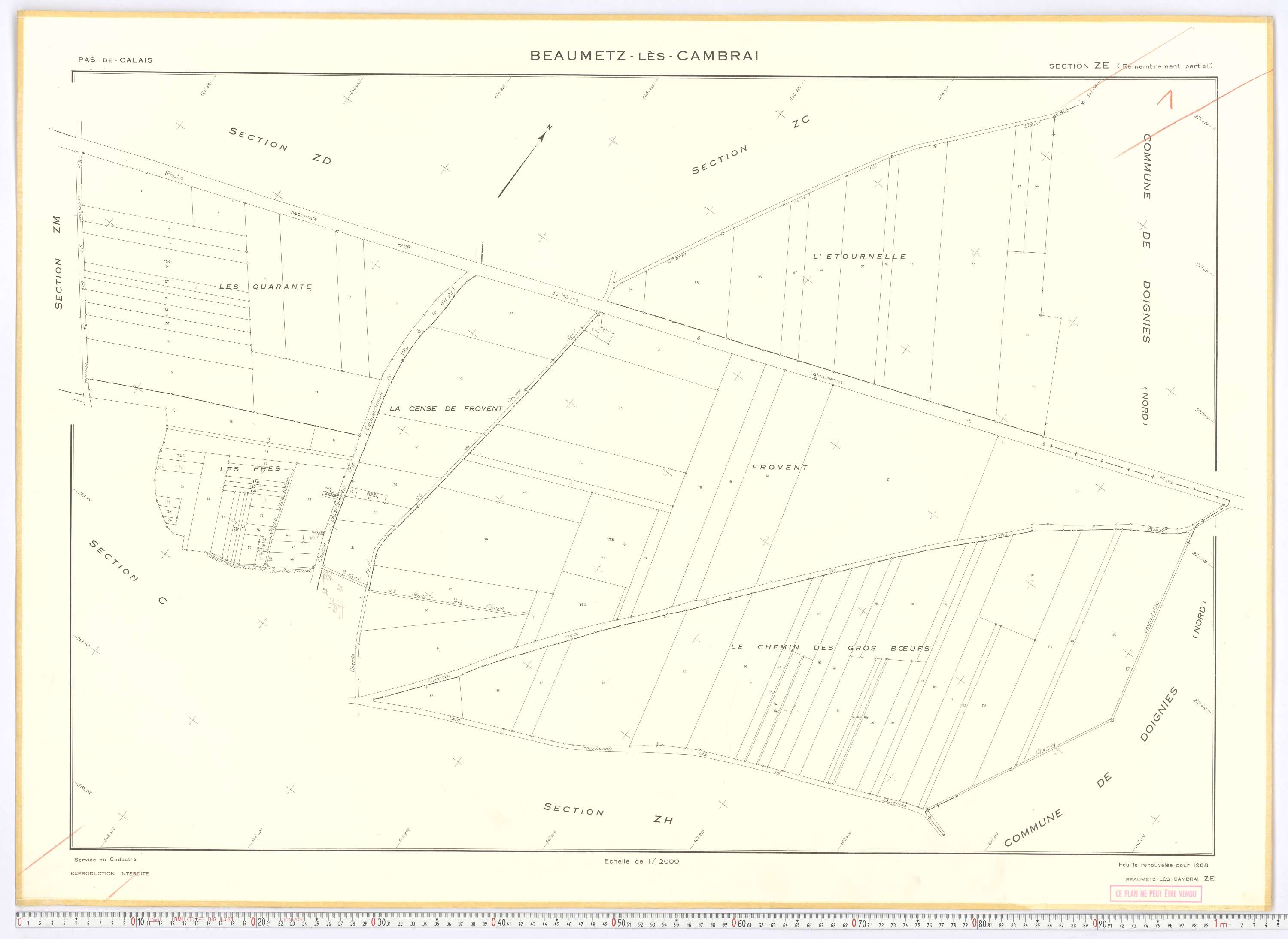 Beaumetz-lès-Cambrai - Section ZE.
