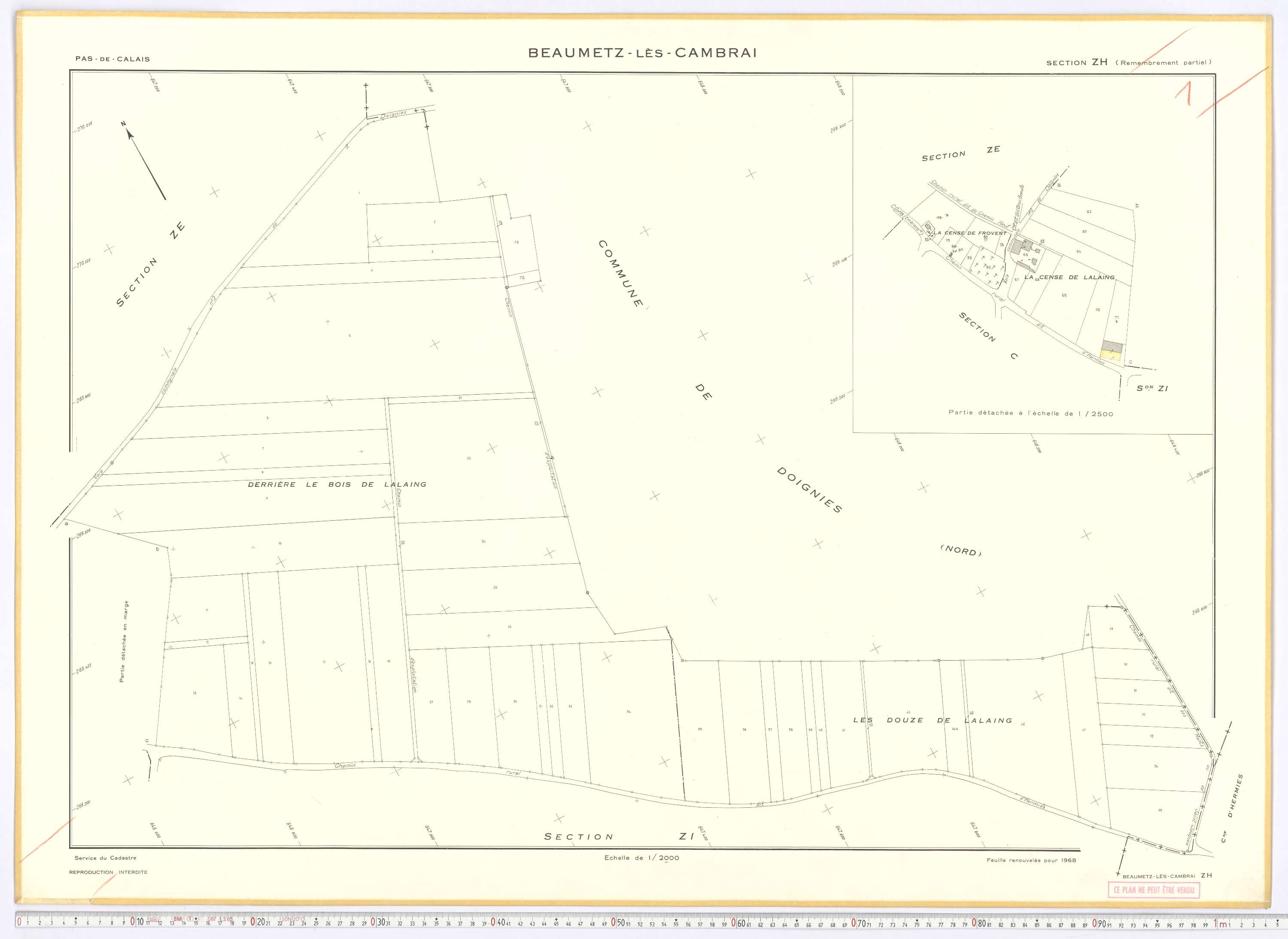 Beaumetz-lès-Cambrai - Section ZH.