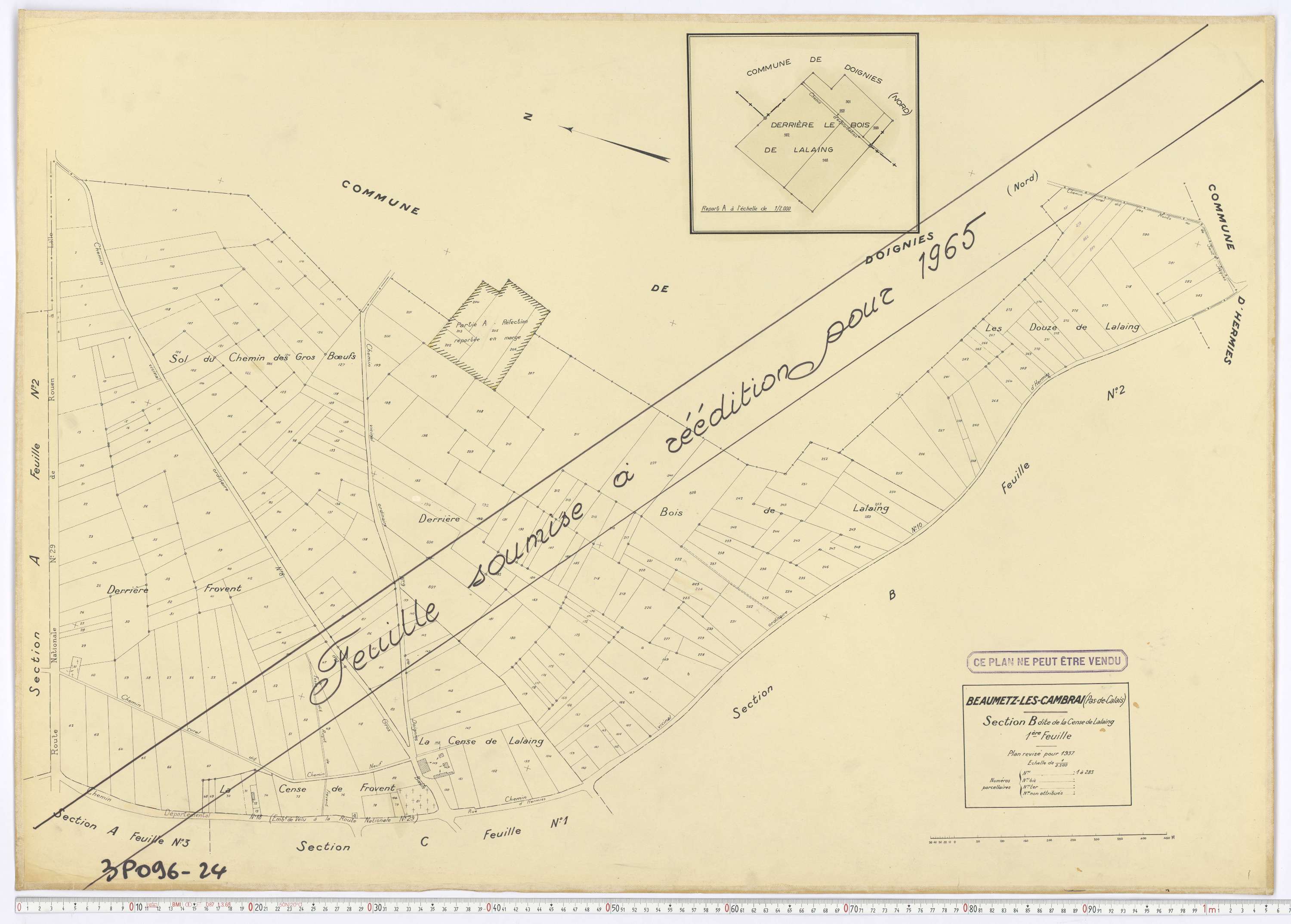 Beaumetz-lès-Cambrai - Section B, feuille 1.