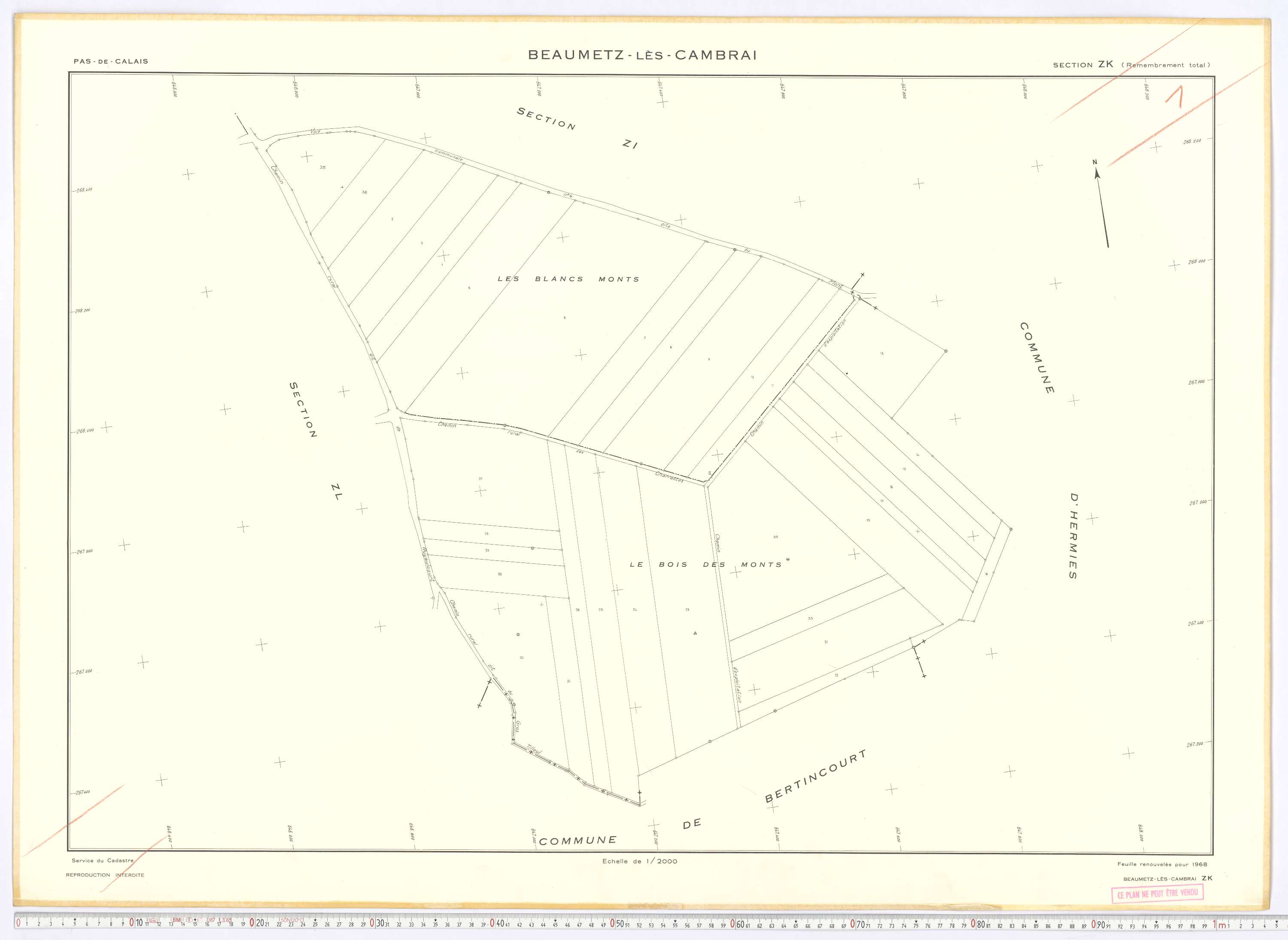 Beaumetz-lès-Cambrai - Section ZK.