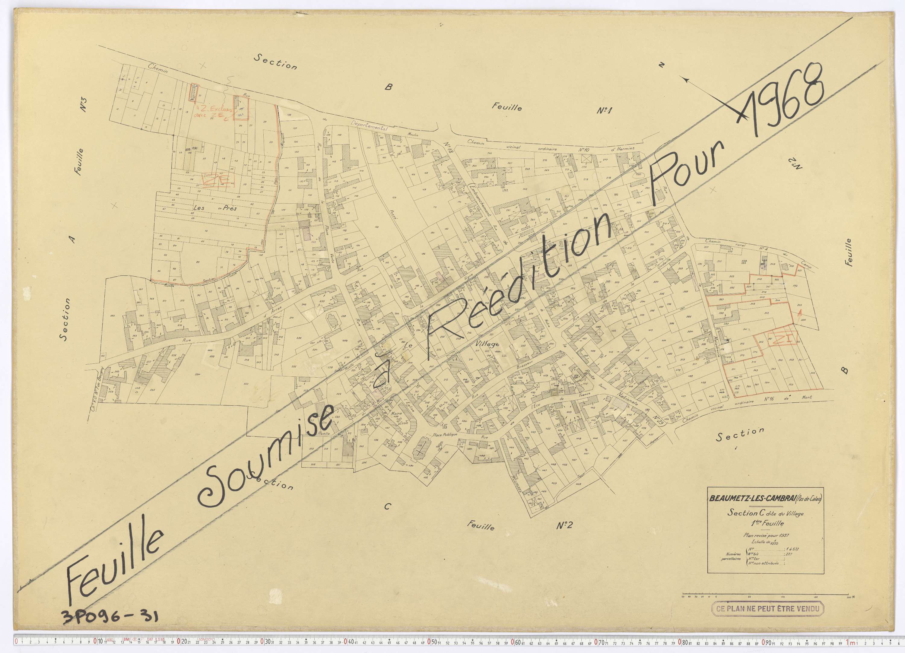 Beaumetz-lès-Cambrai - Section C, feuille 1.