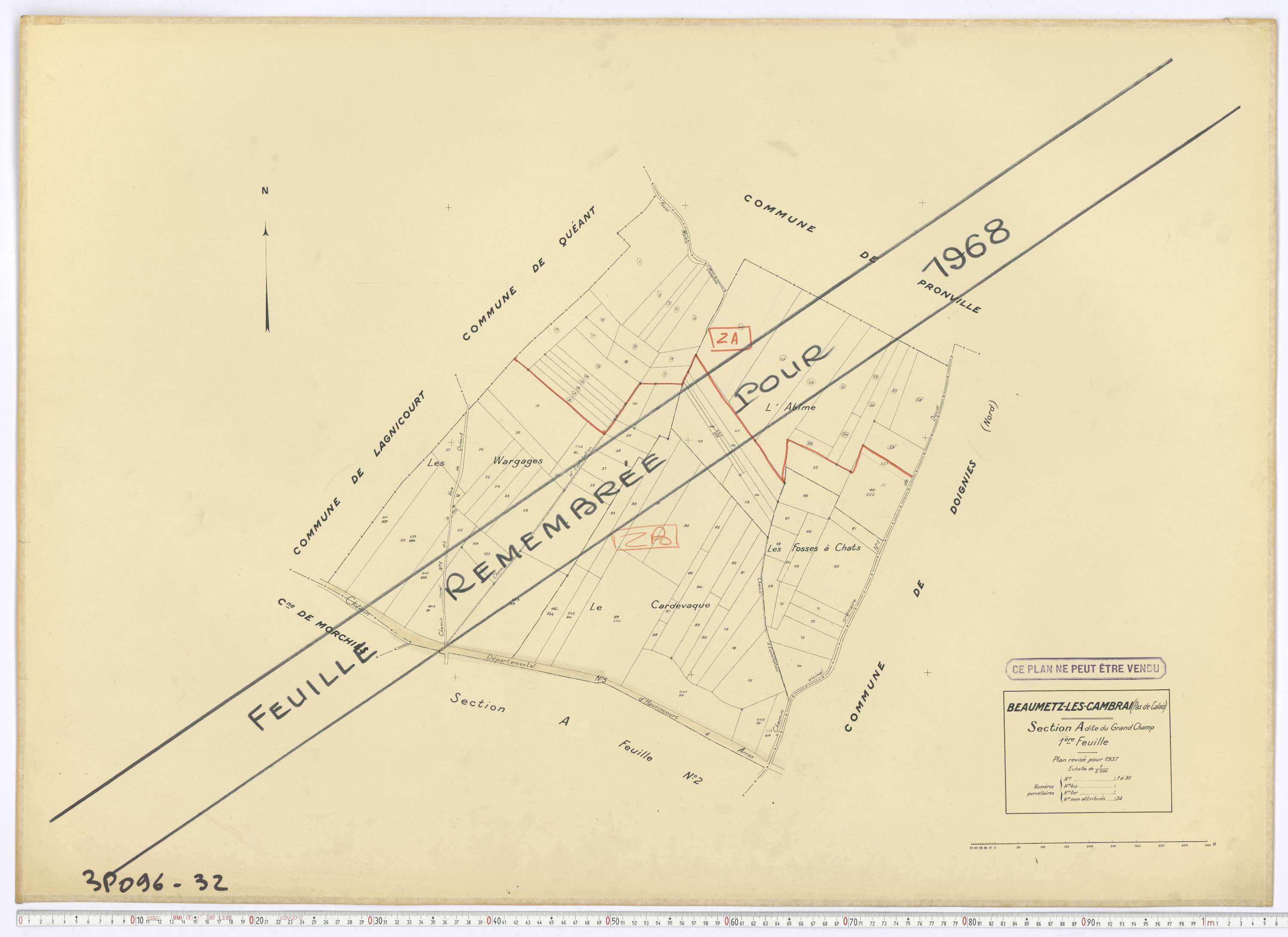 Beaumetz-lès-Cambrai - Section A, feuille 1.