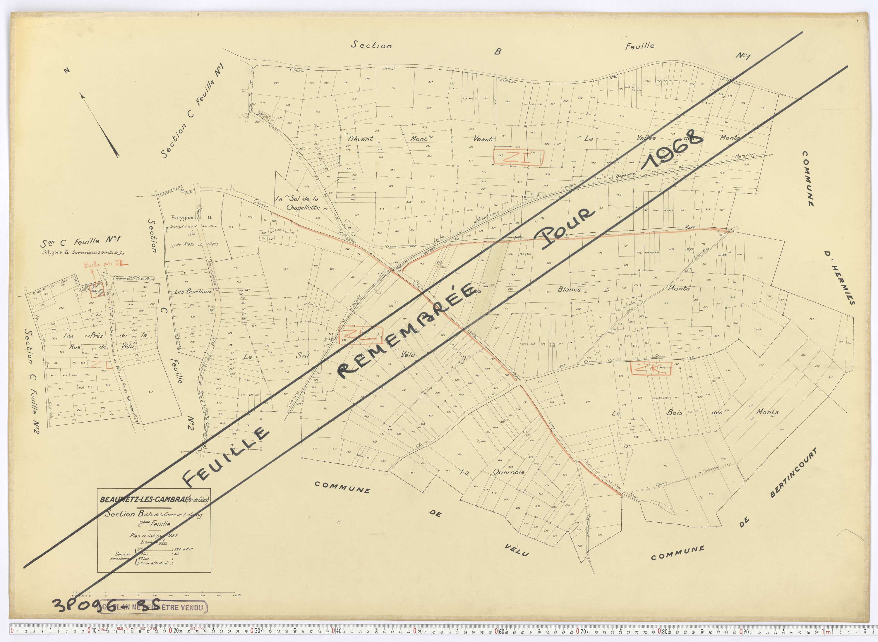 Beaumetz-lès-Cambrai - Section B, feuille 2.