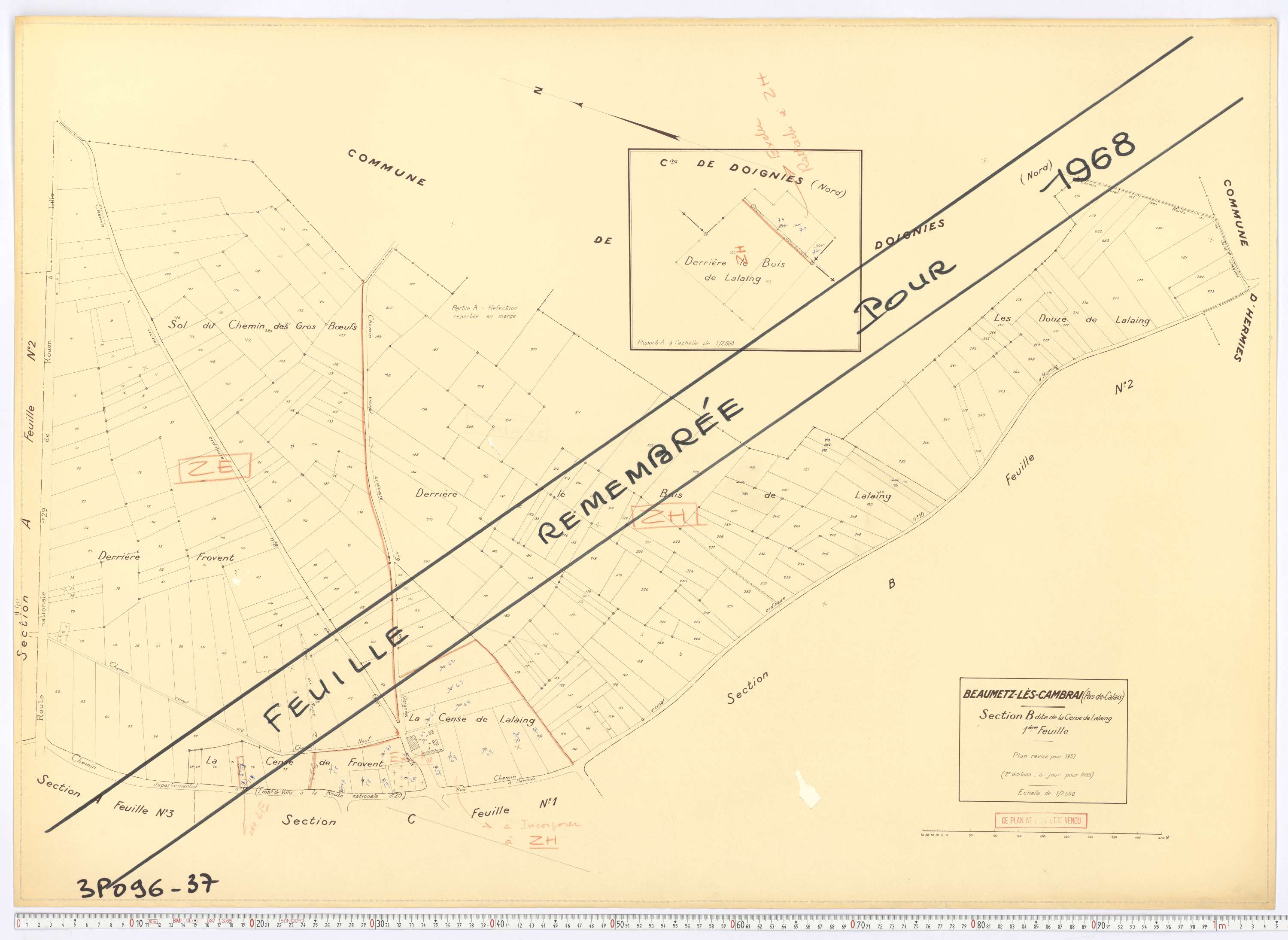 Beaumetz-lès-Cambrai - Section B, feuille 1.