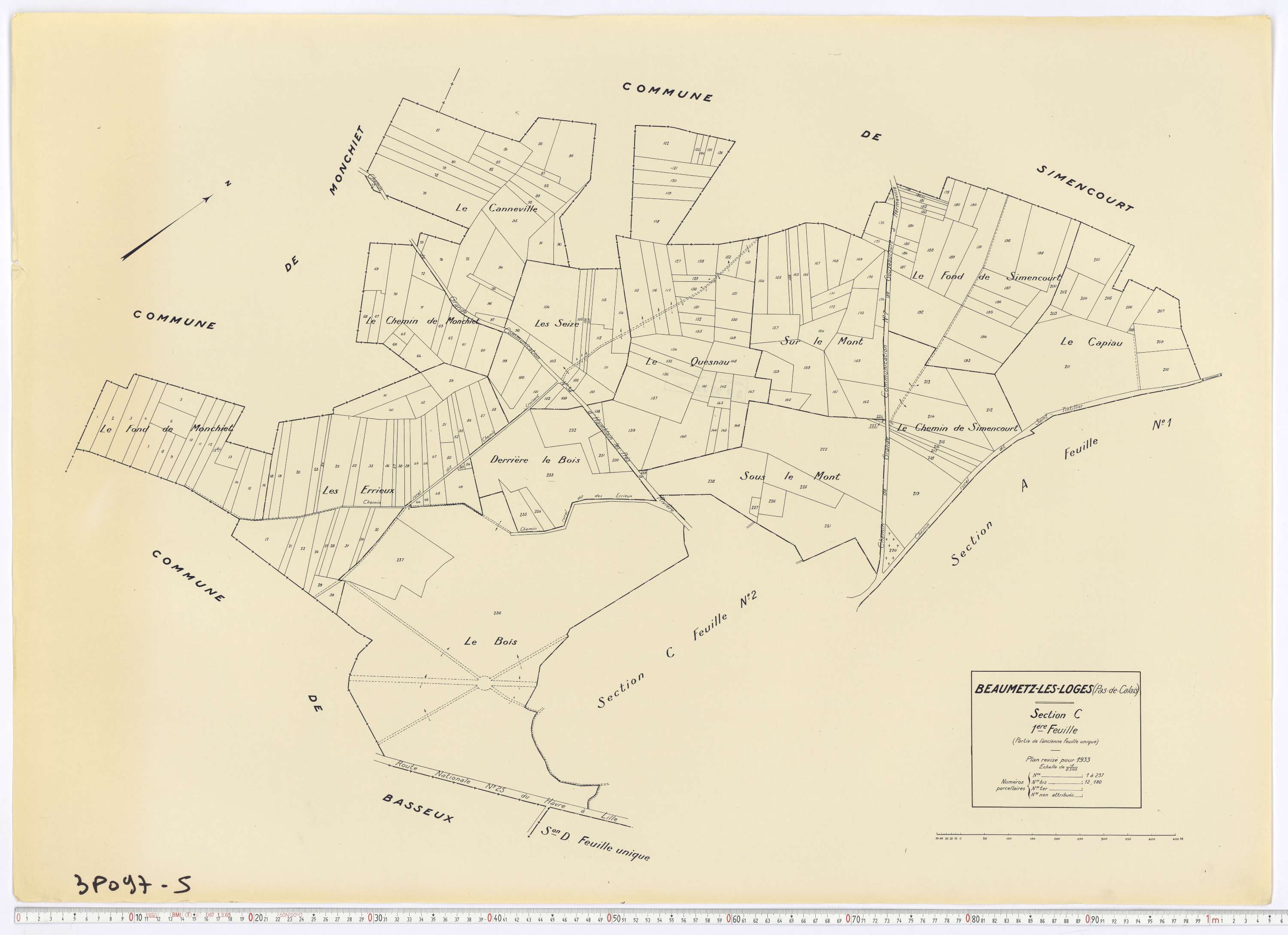 Beaumetz-lès-Loges - Section C, feuille 1.