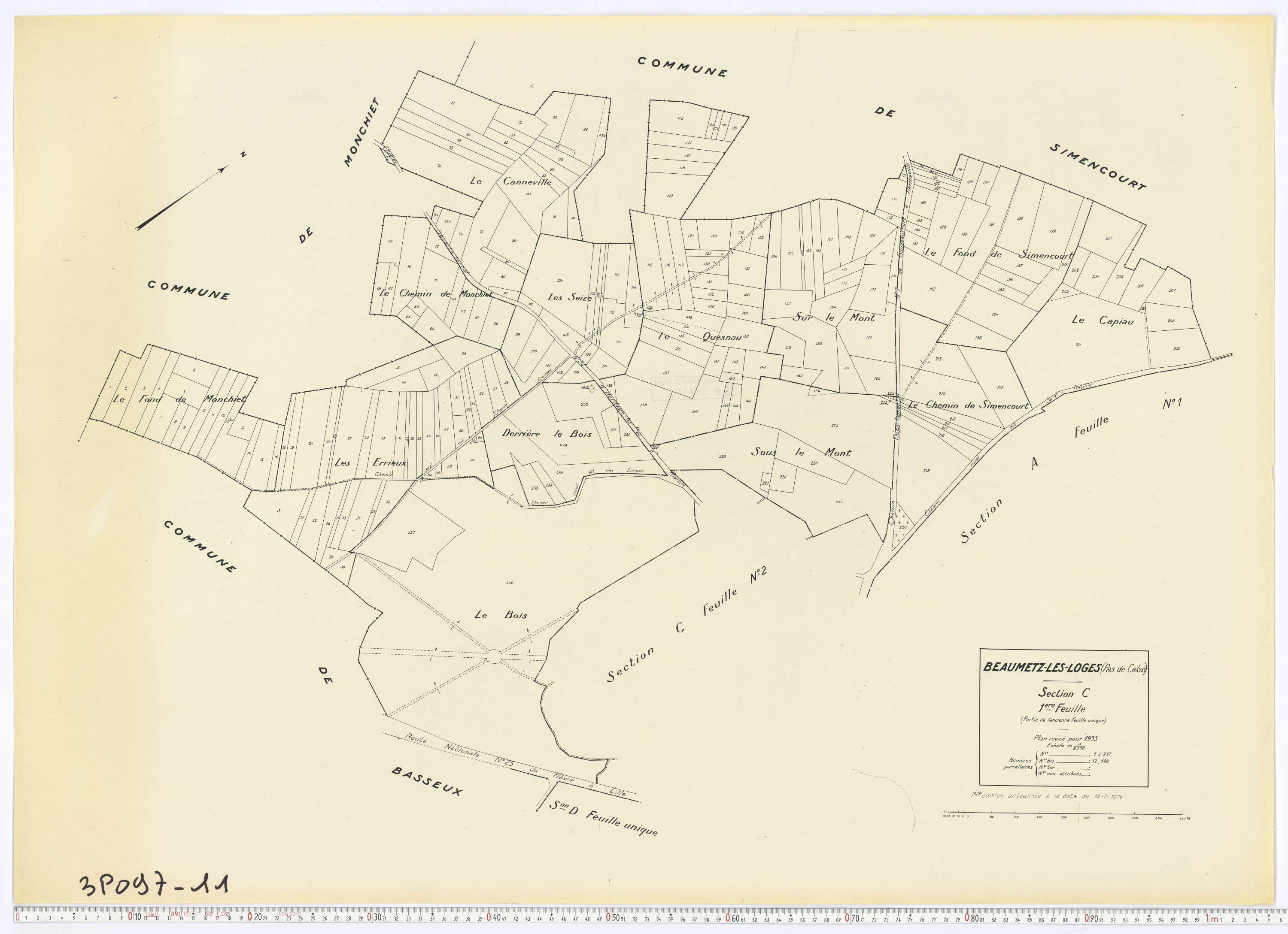 Beaumetz-lès-Loges - Section C, feuille 1.