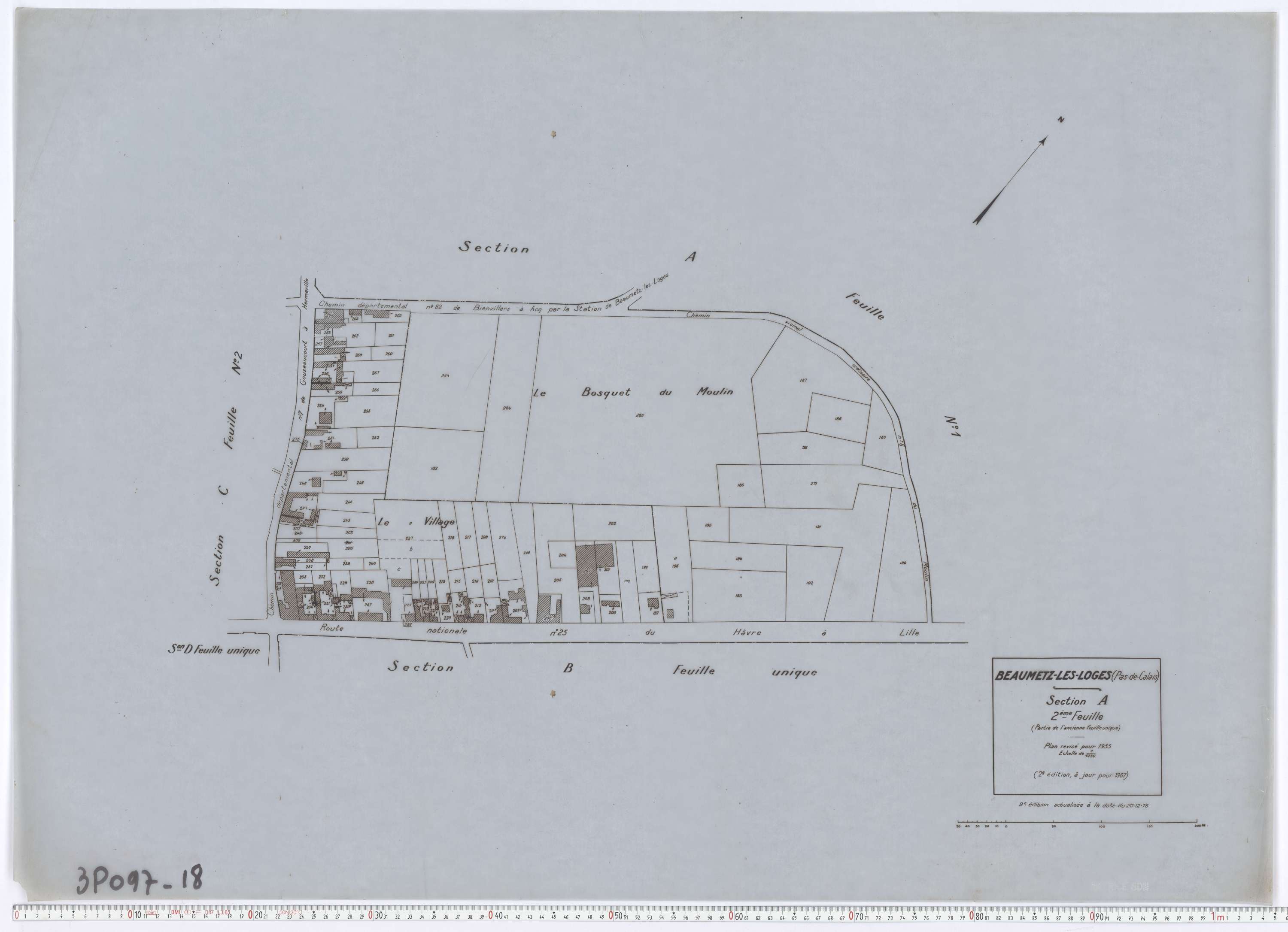 Beaumetz-lès-Loges - Section A, feuille 2.