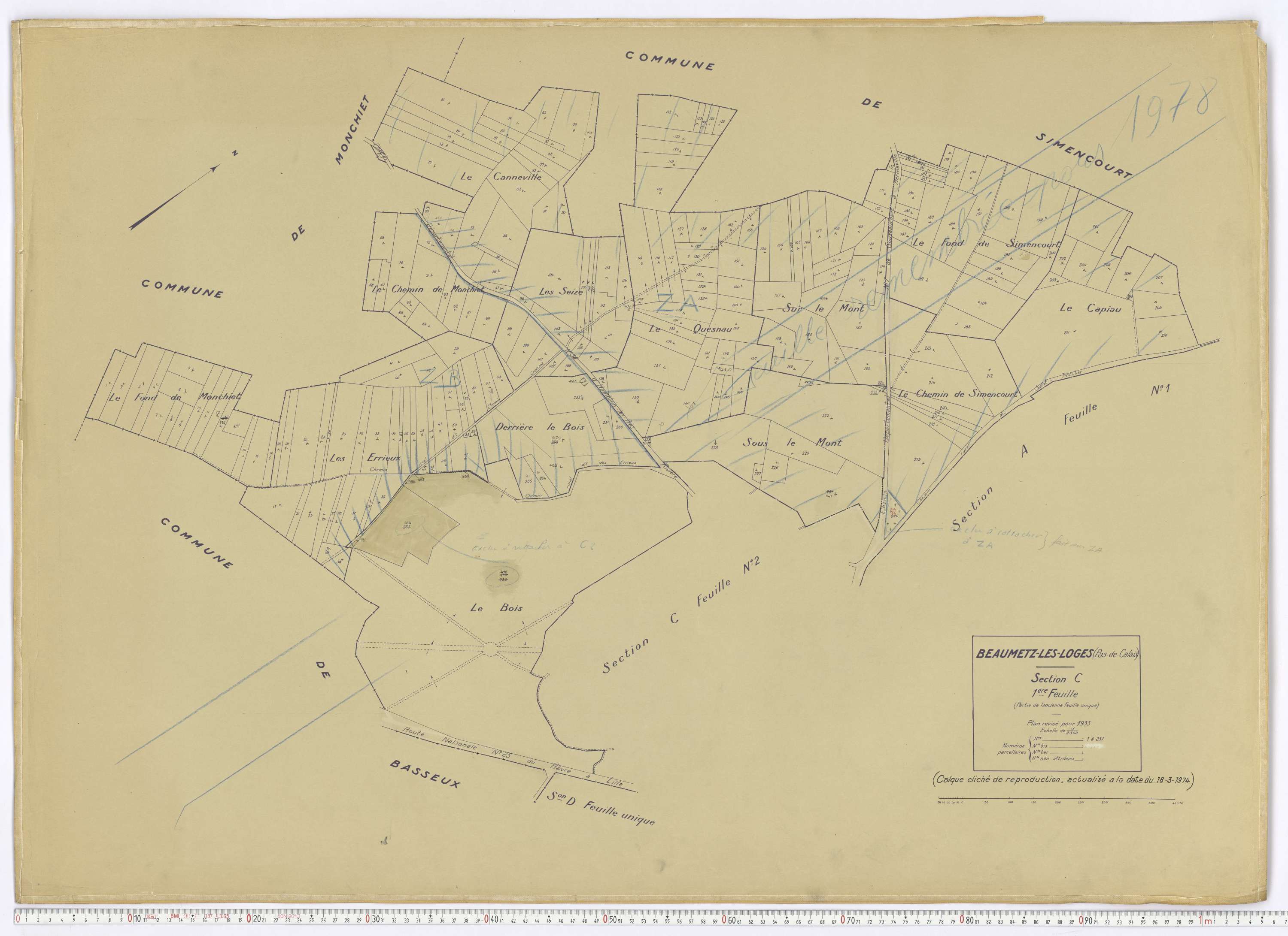 Beaumetz-lès-Loges - Section C, feuille 1.