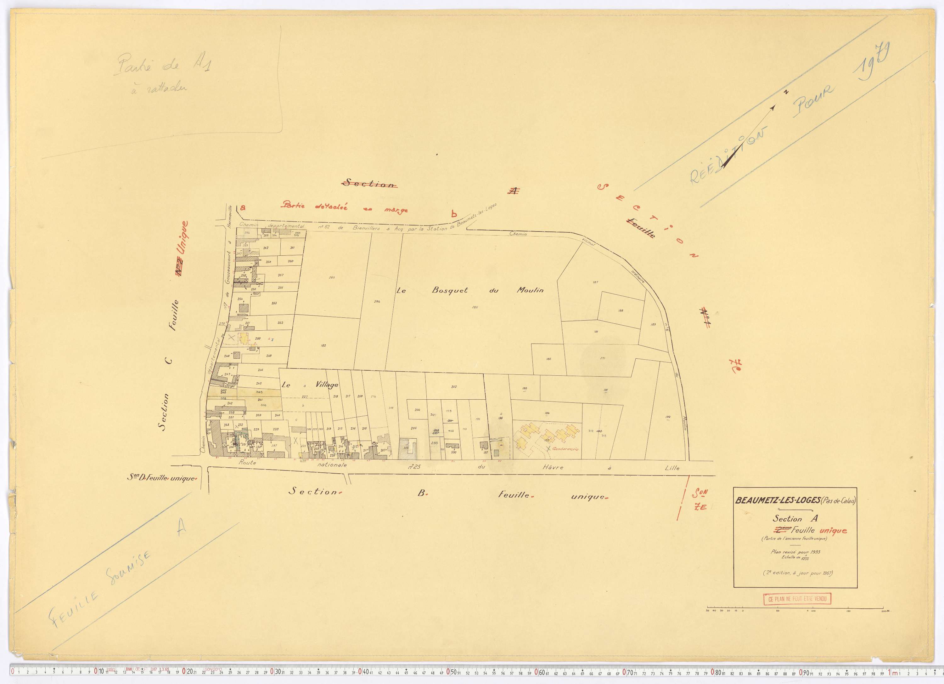 Beaumetz-lès-Loges - Section A, feuille 2.