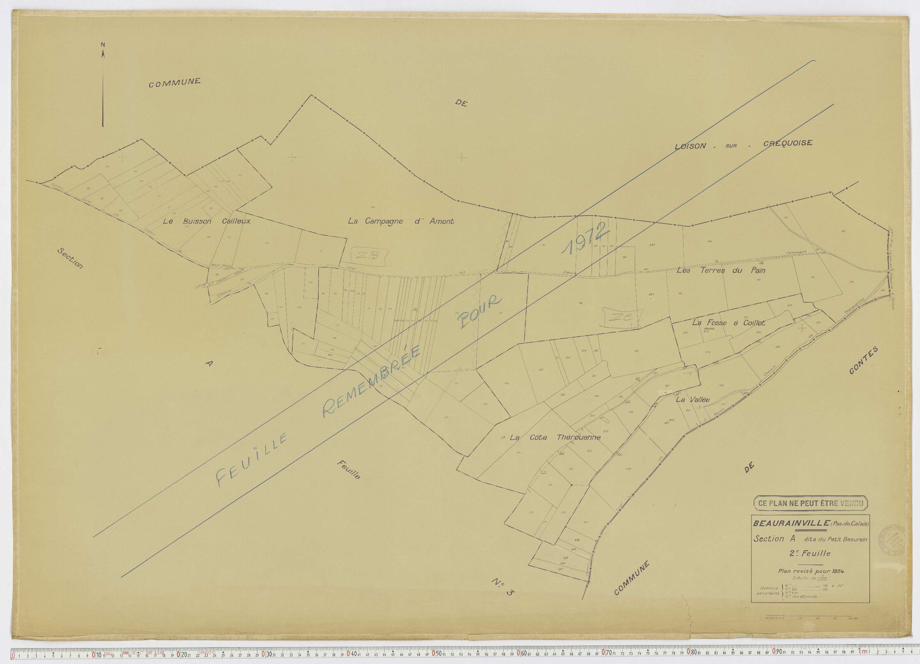 Beaurainville - Section A, feuille 2.