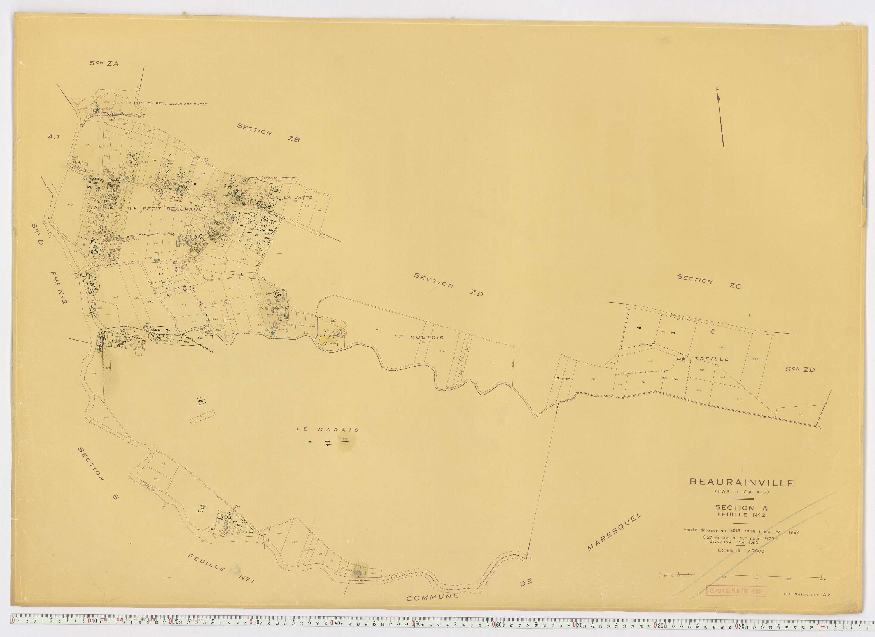 Beaurainville - Section A, feuille 2.