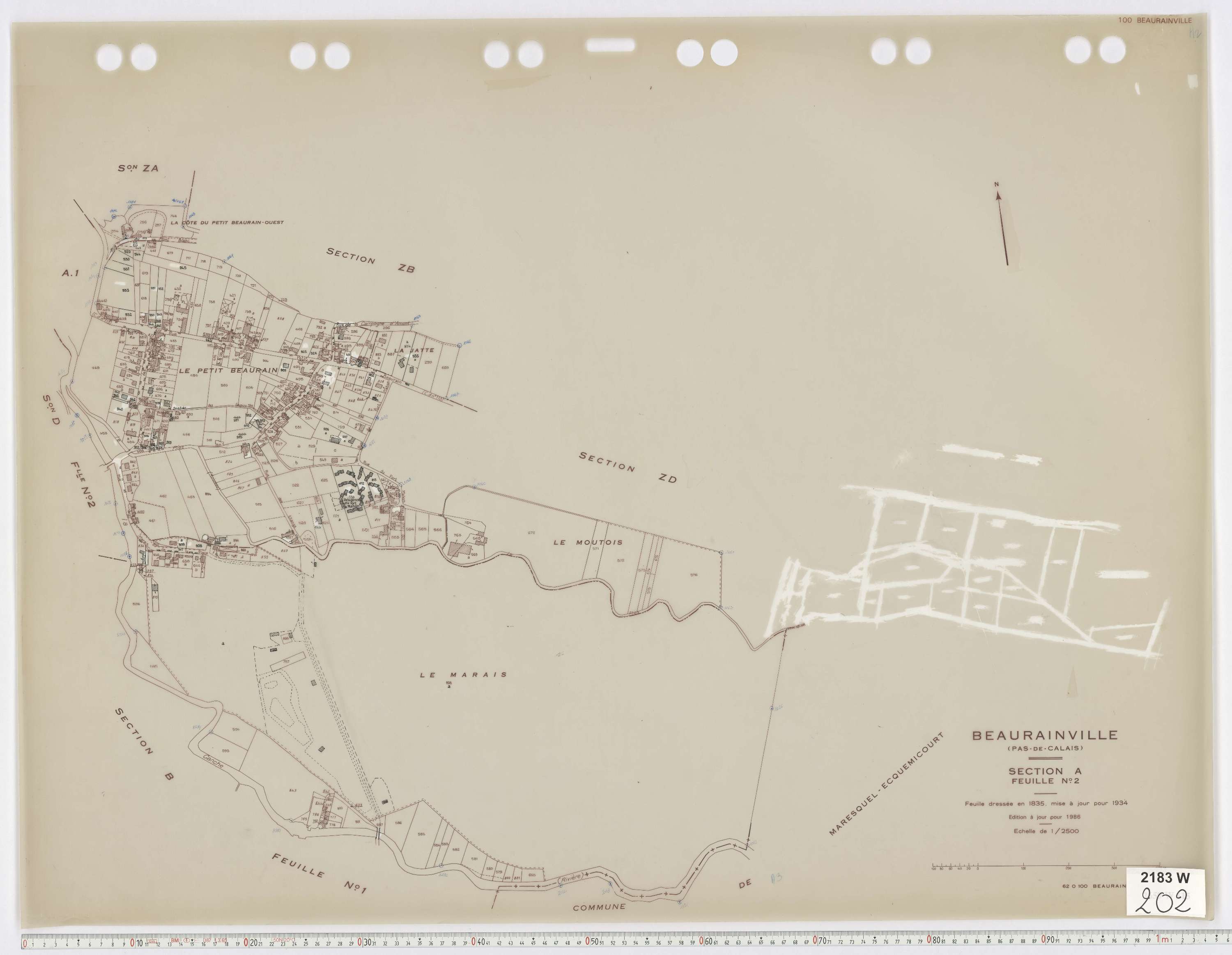 Beaurainville - Section A, feuille 2.