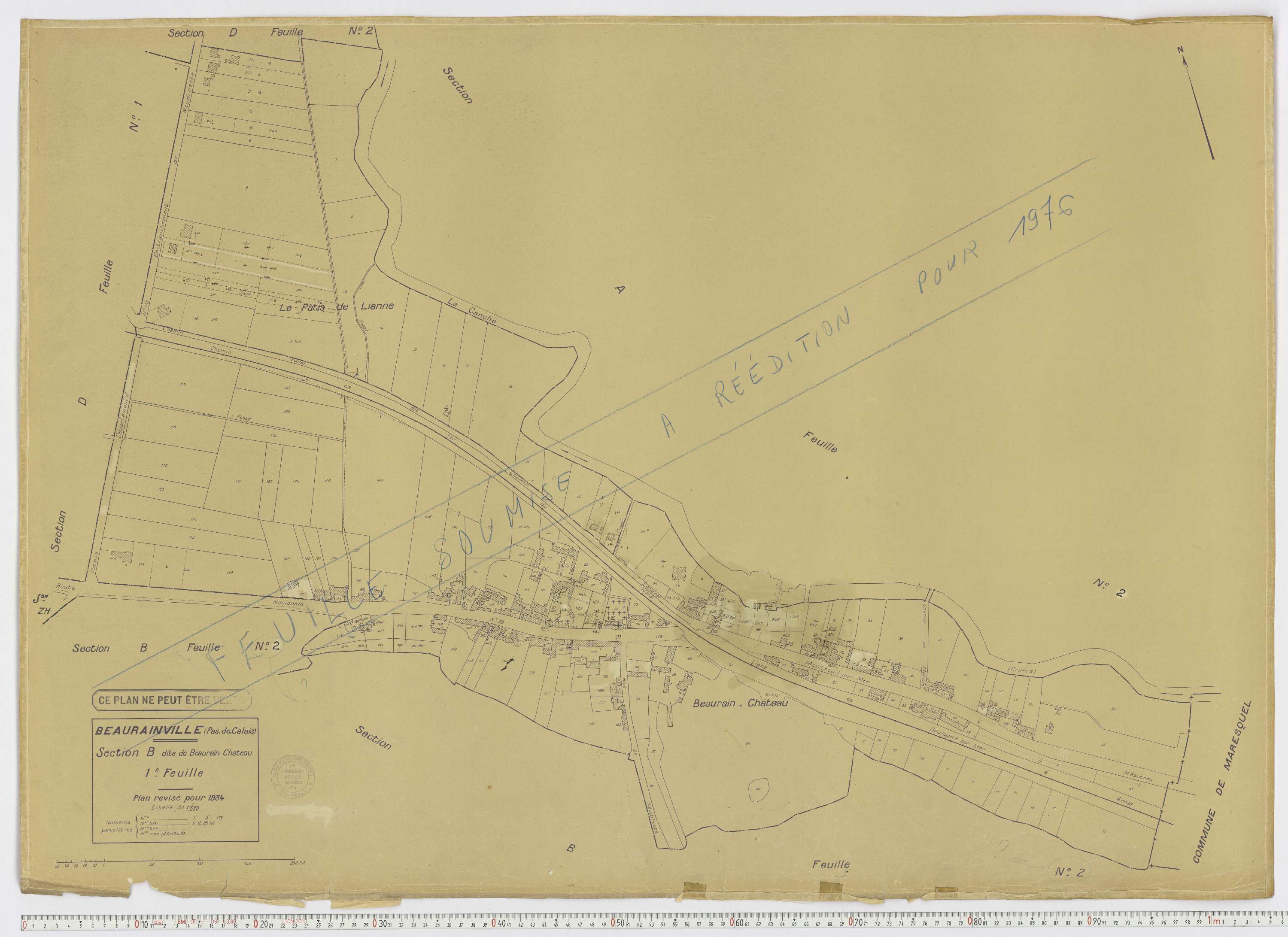 Beaurainville - Section B, feuille 1.